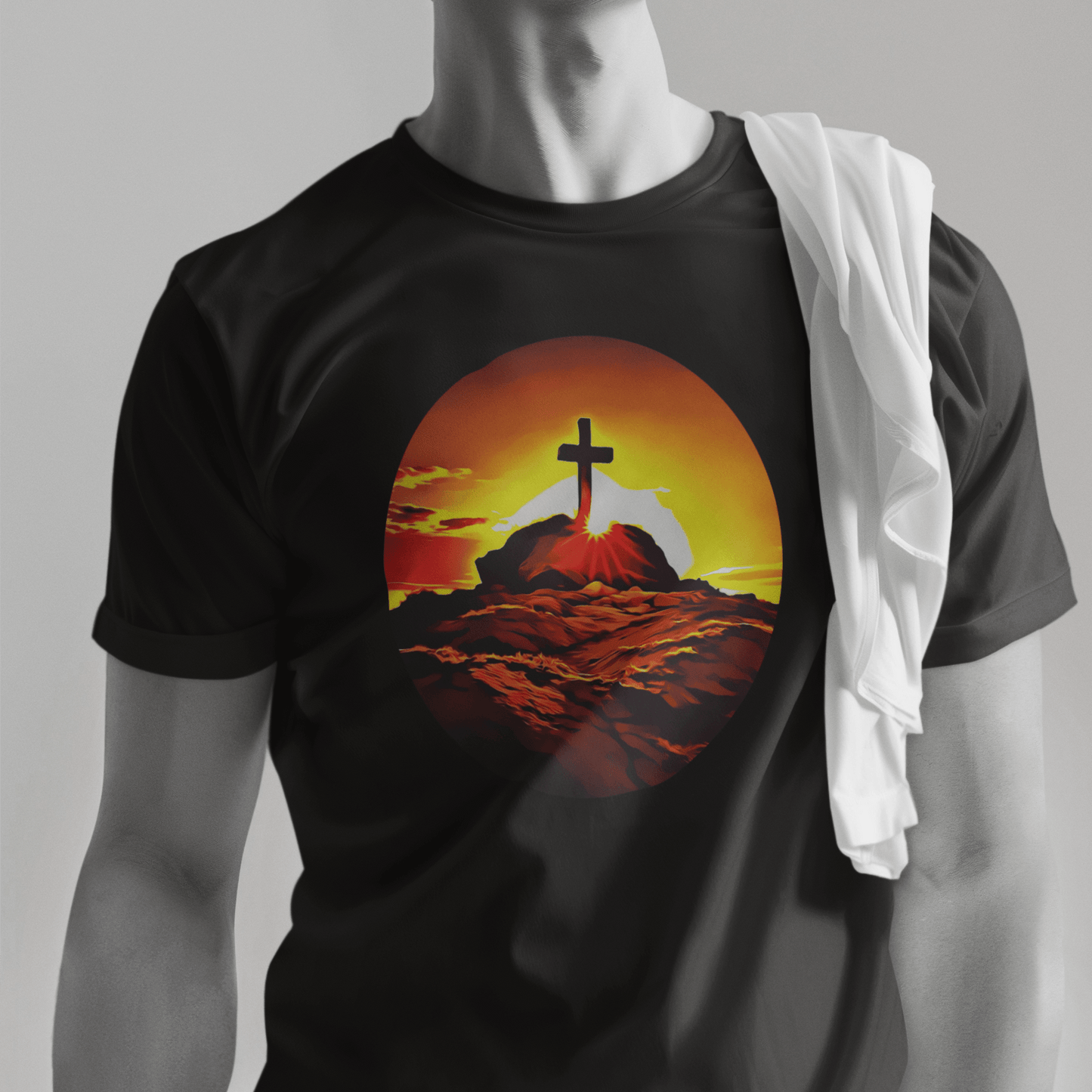 Graphic tee featuring a symbol of the Christian faith