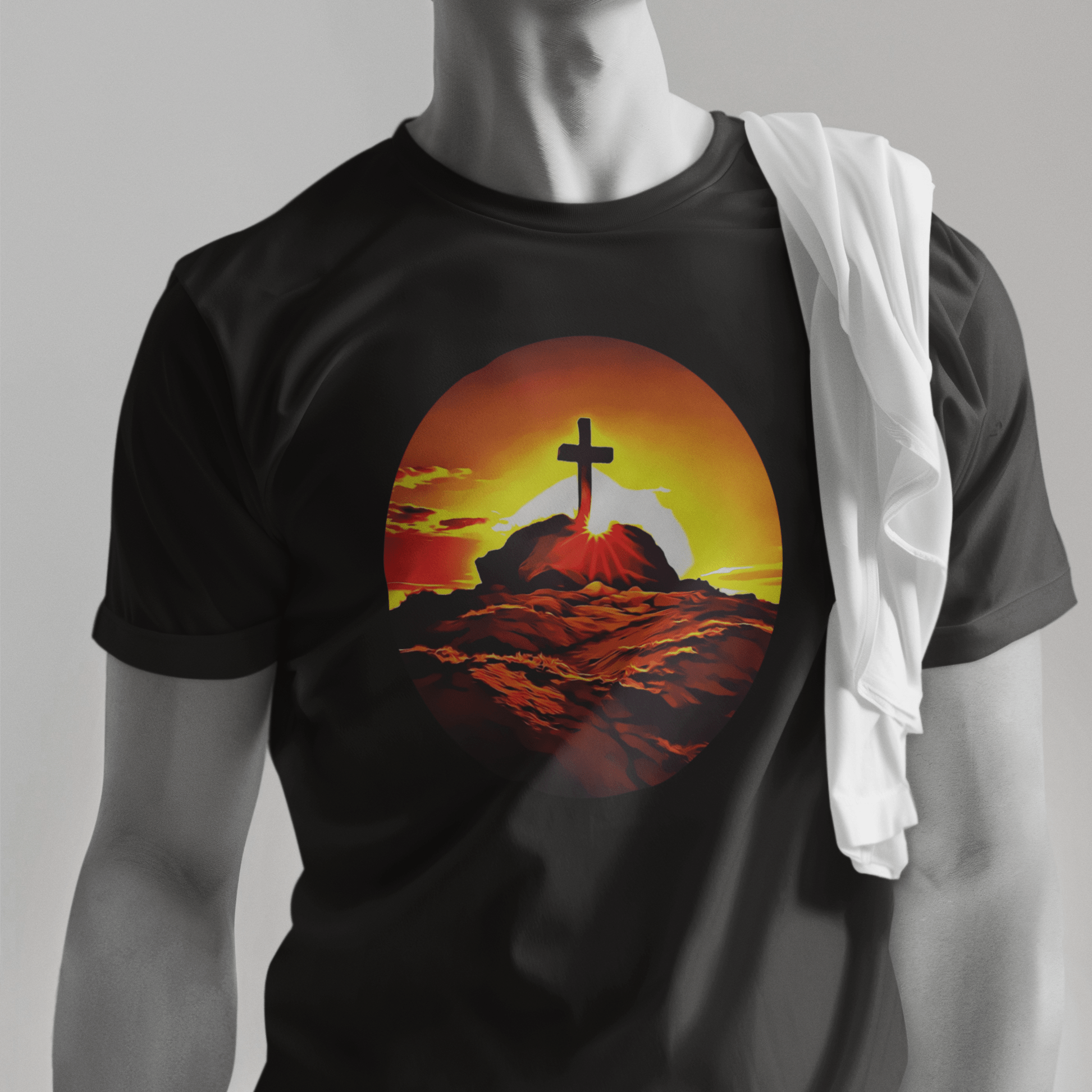 Graphic tee featuring a symbol of the Christian faith
