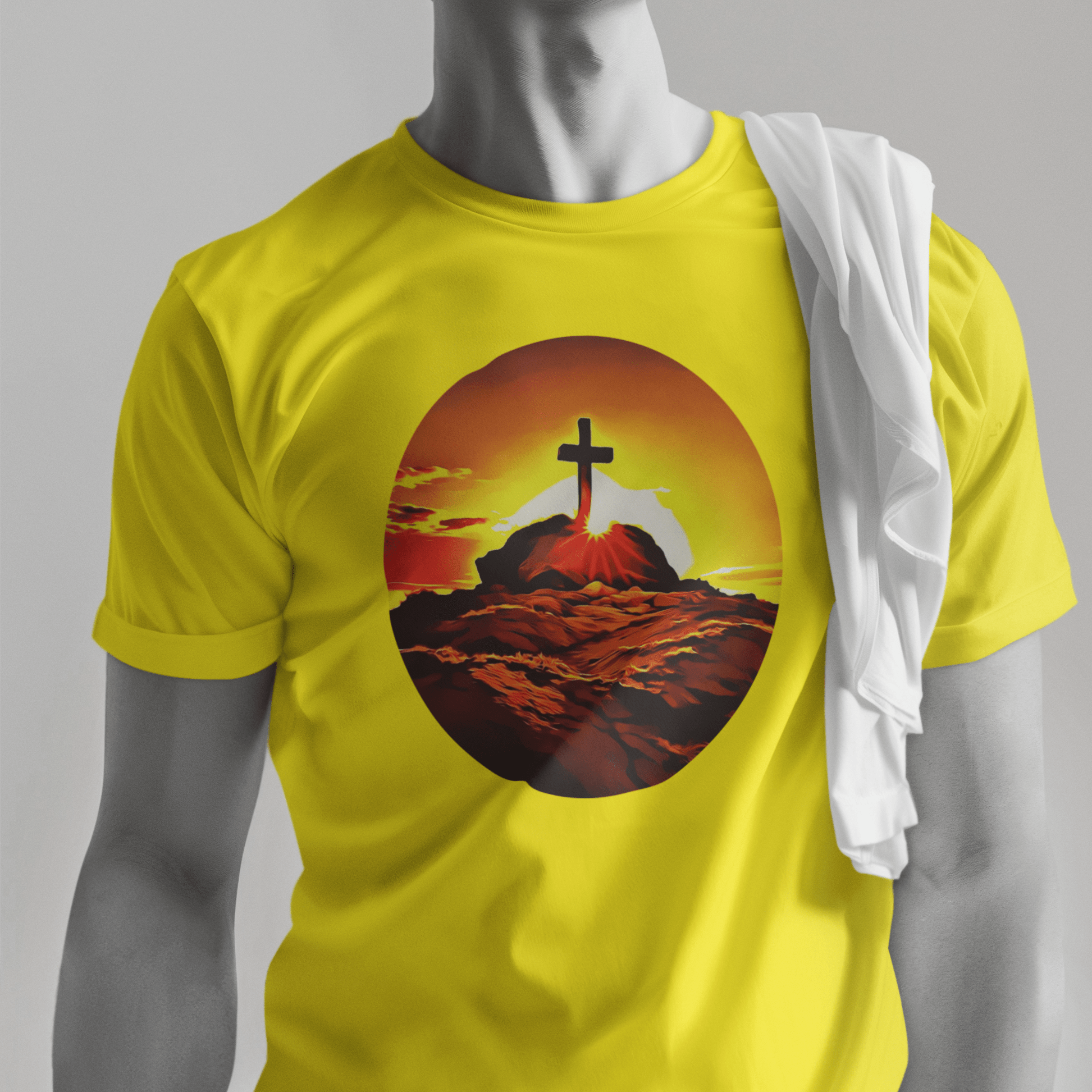 Graphic tee featuring a symbol of the Christian faith