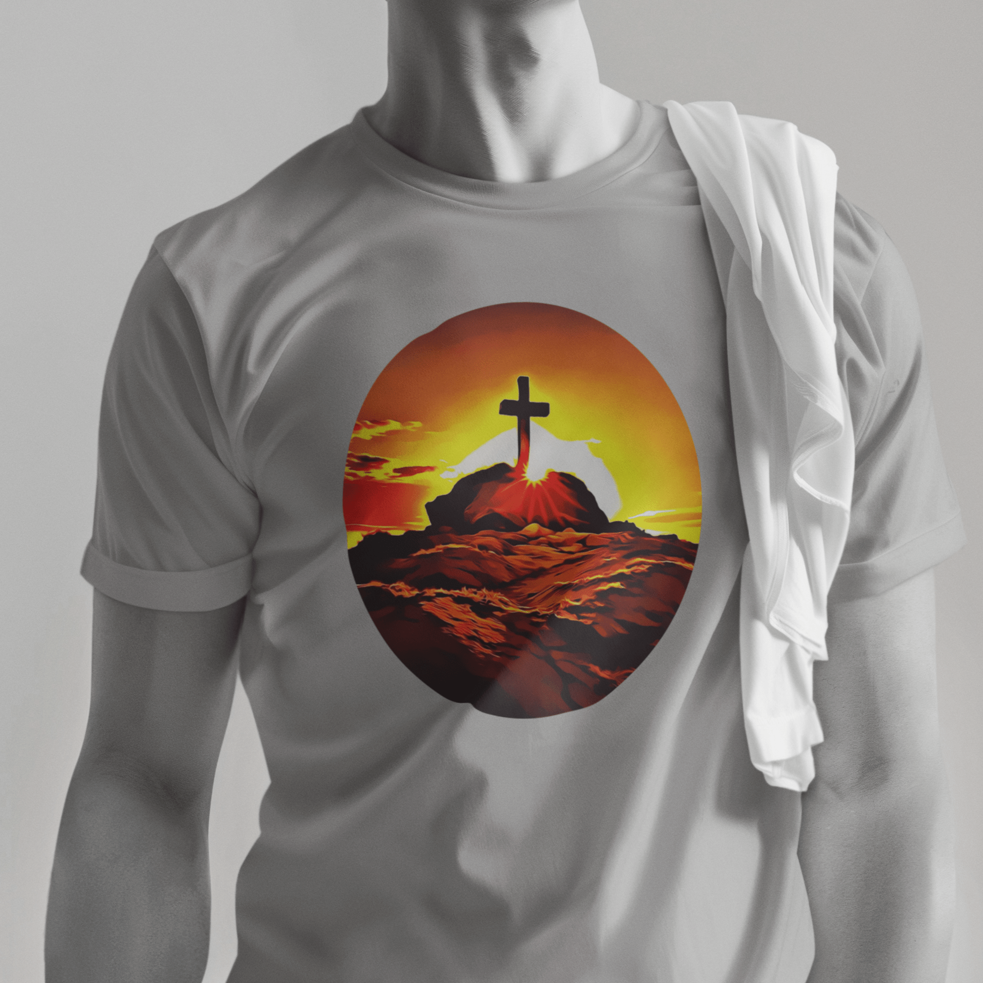 Graphic tee featuring a symbol of the Christian faith