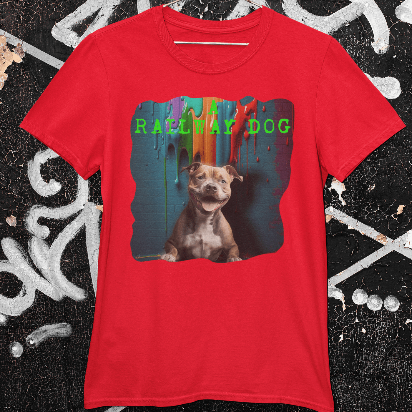 Splash of Colour Staffy T-Shirt | That Should Be on a T-Shirt