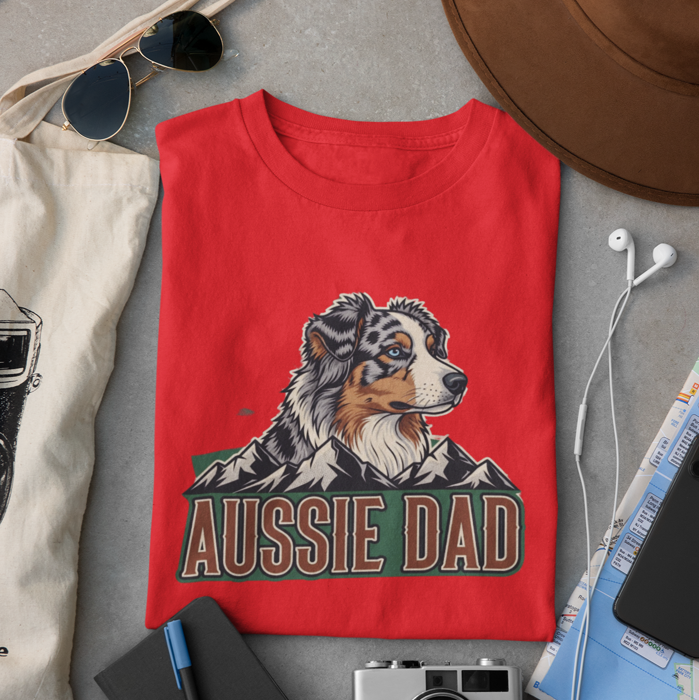Product Title Aussie Dad T-Shirt: A Perfect Gift for Australian Shepherd Owners