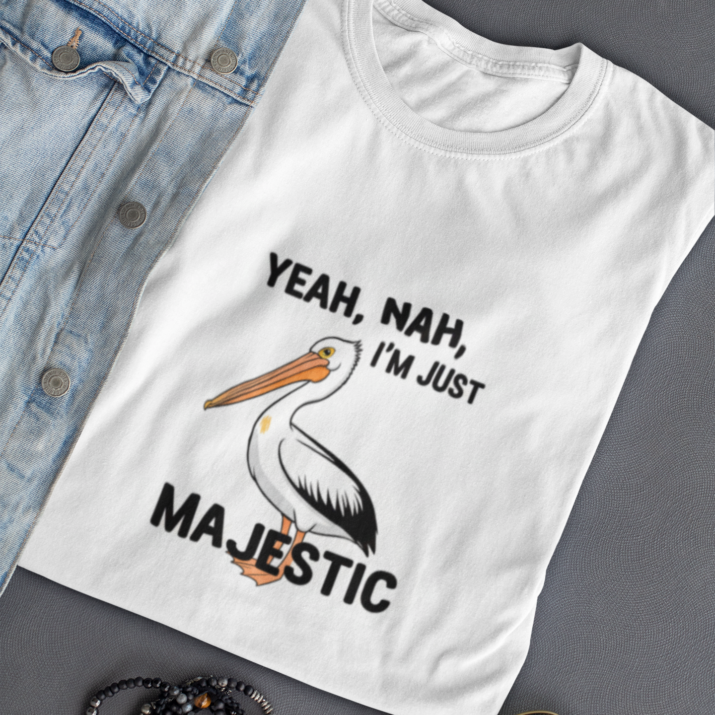 Majestic Statement Tee | Premium "Yeah Nah" Graphic T-Shirt