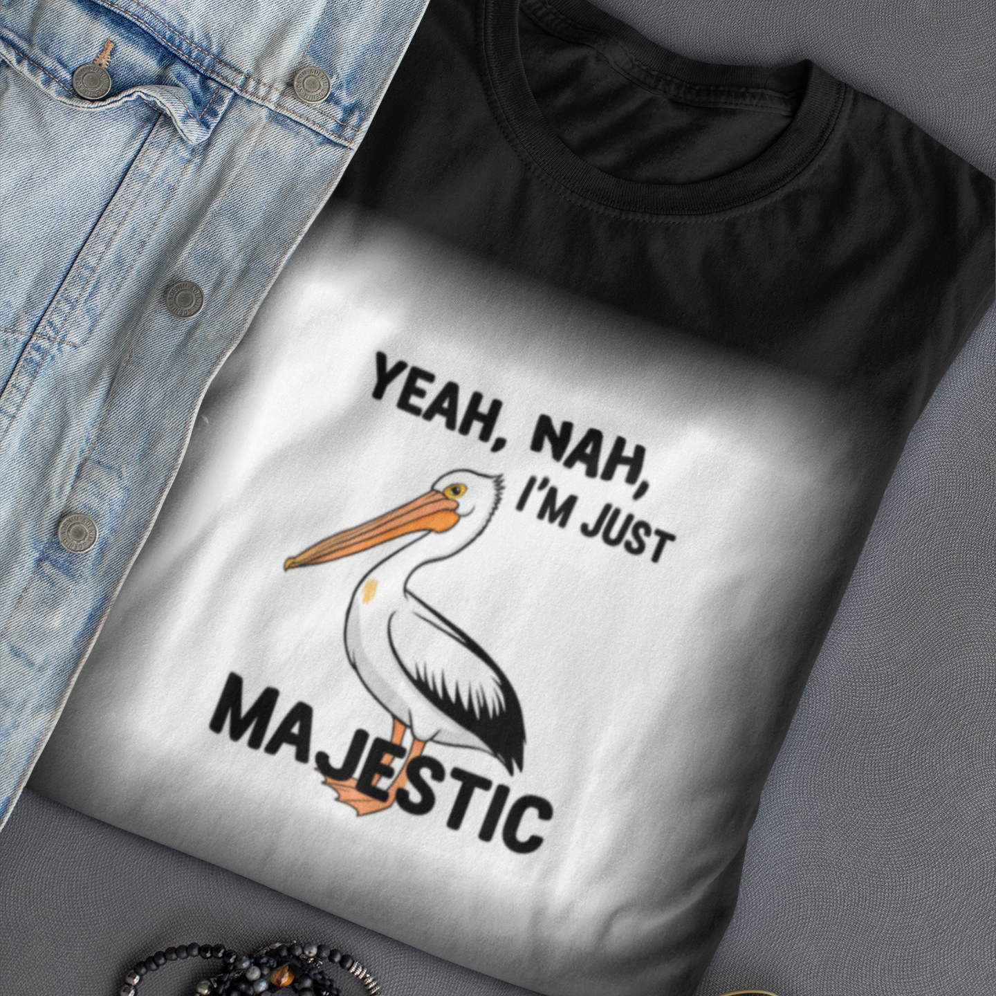 Majestic Statement Tee | Premium "Yeah Nah" Graphic T-Shirt