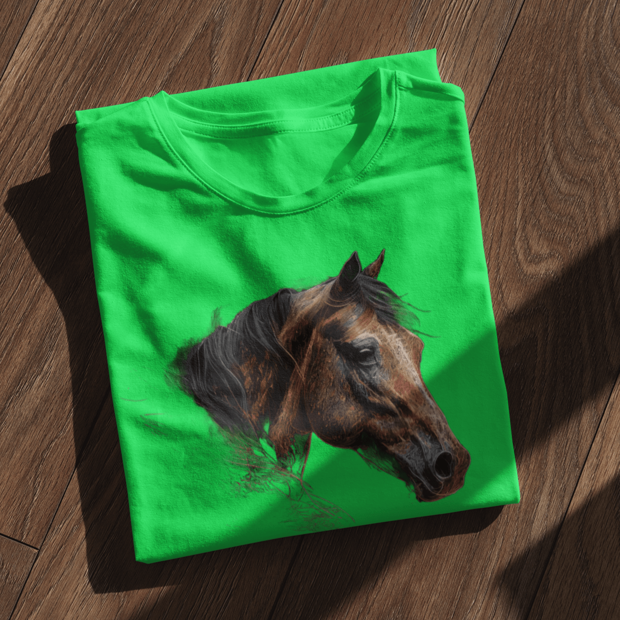 Graphic tee featuring a horse design.