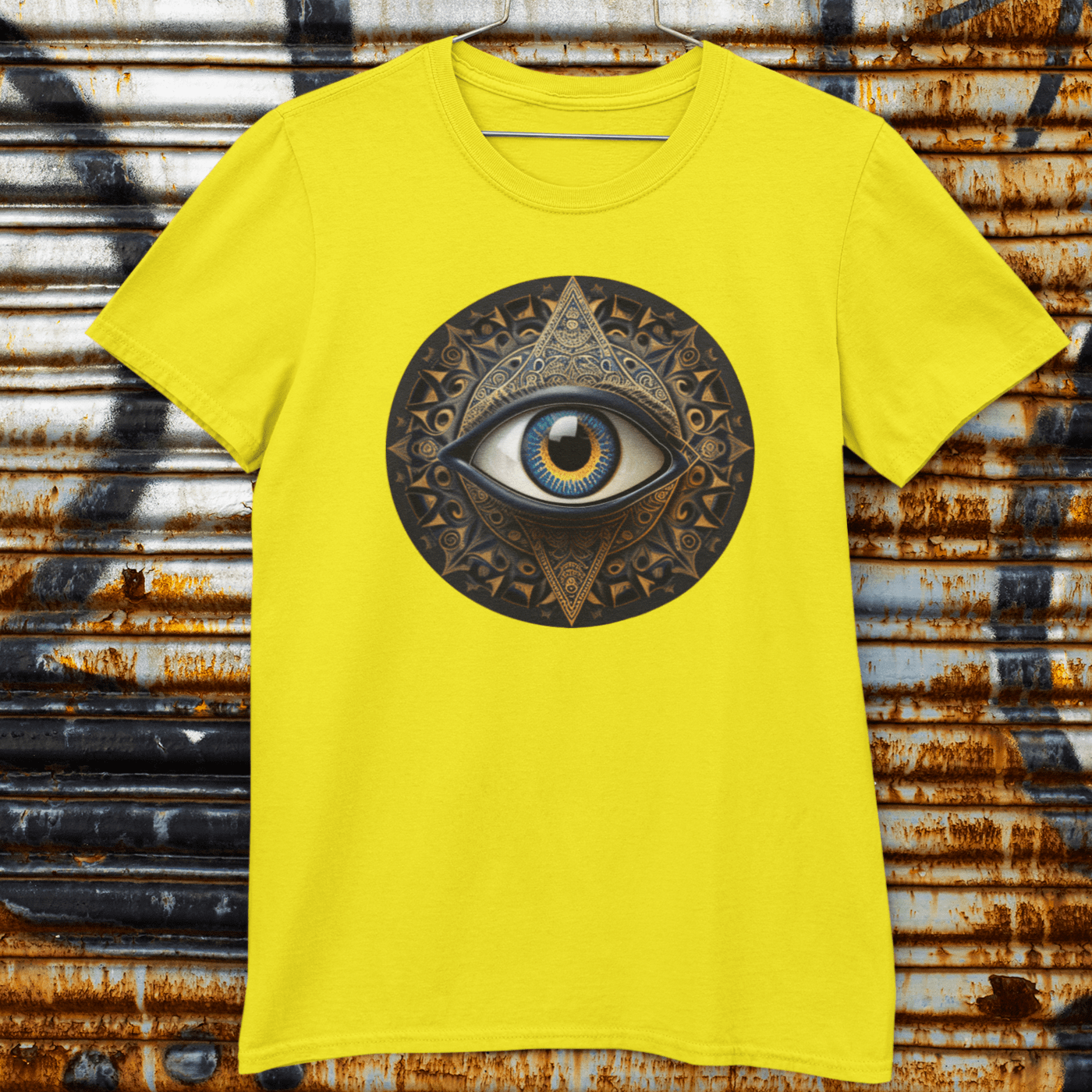 T-shirt with a third eye graphic.