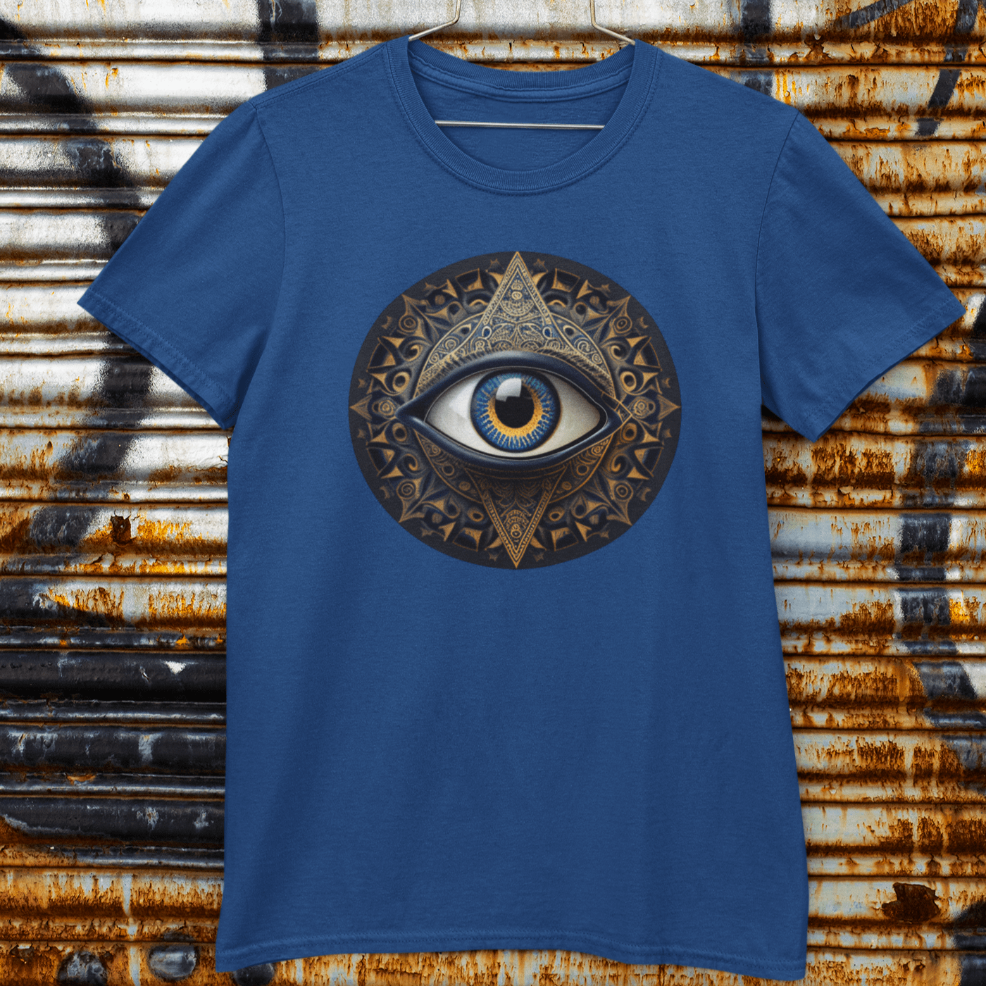 T-shirt with a third eye graphic.