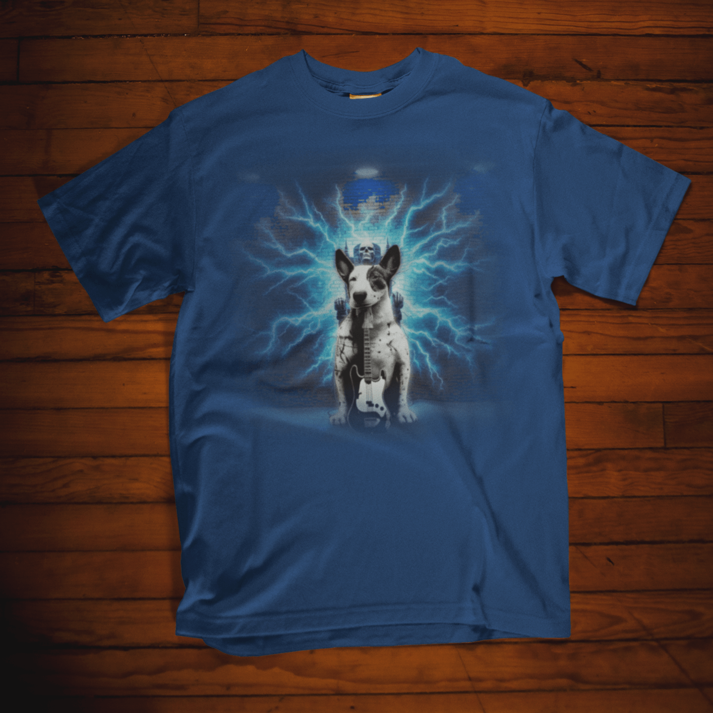 Graphic T-shirt featuring a Bull Terrier, with a bold and expressive design highlighting the unique features of the breed