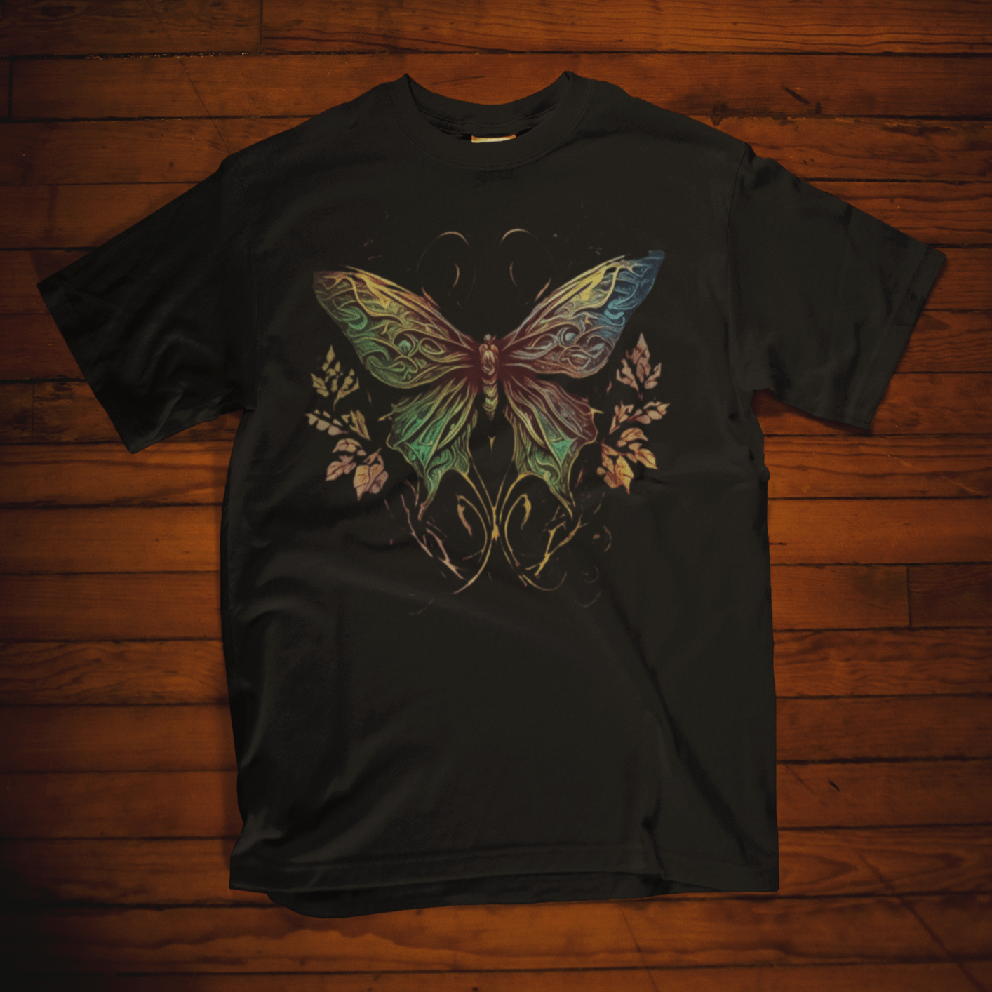 T-shirt featuring a Celtic butterfly design