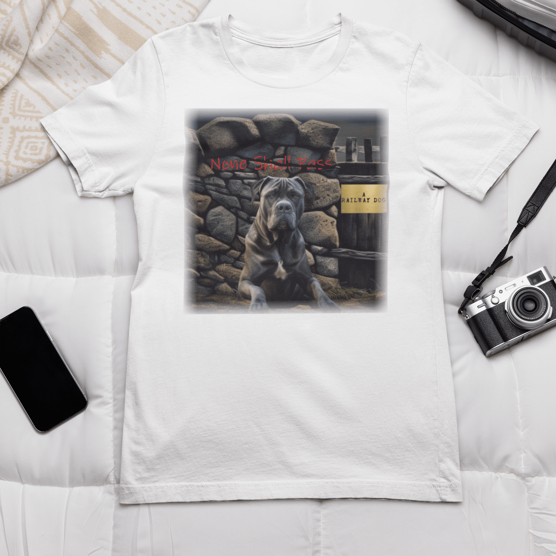 T-shirt featuring a Cane Corso dog.