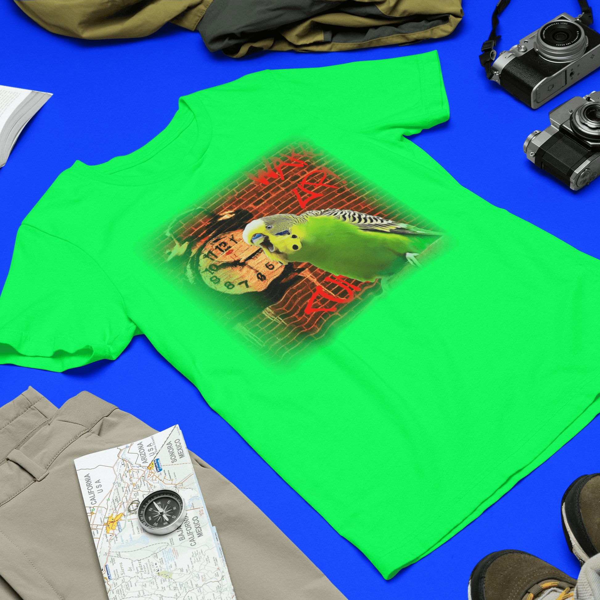Budgerigar and Alarm Clock T-Shirt