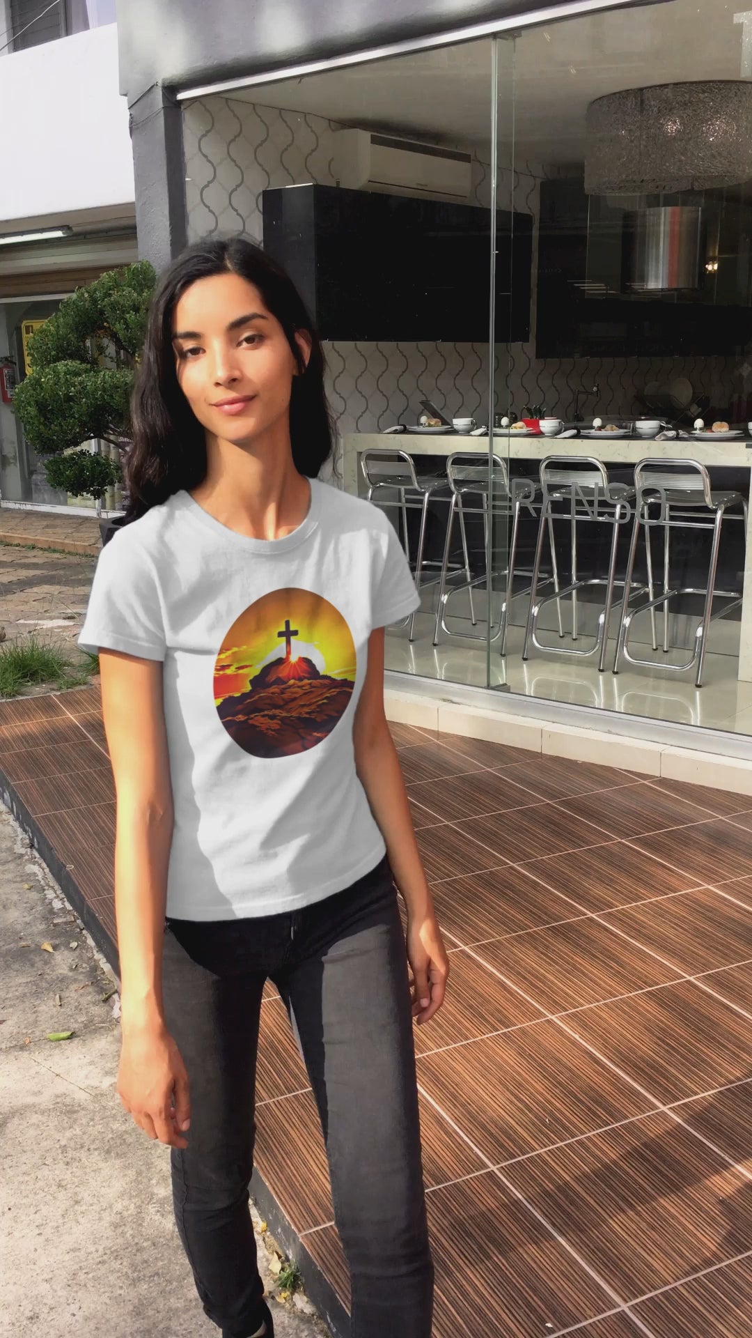 Graphic tee featuring a symbol of the Christian faith