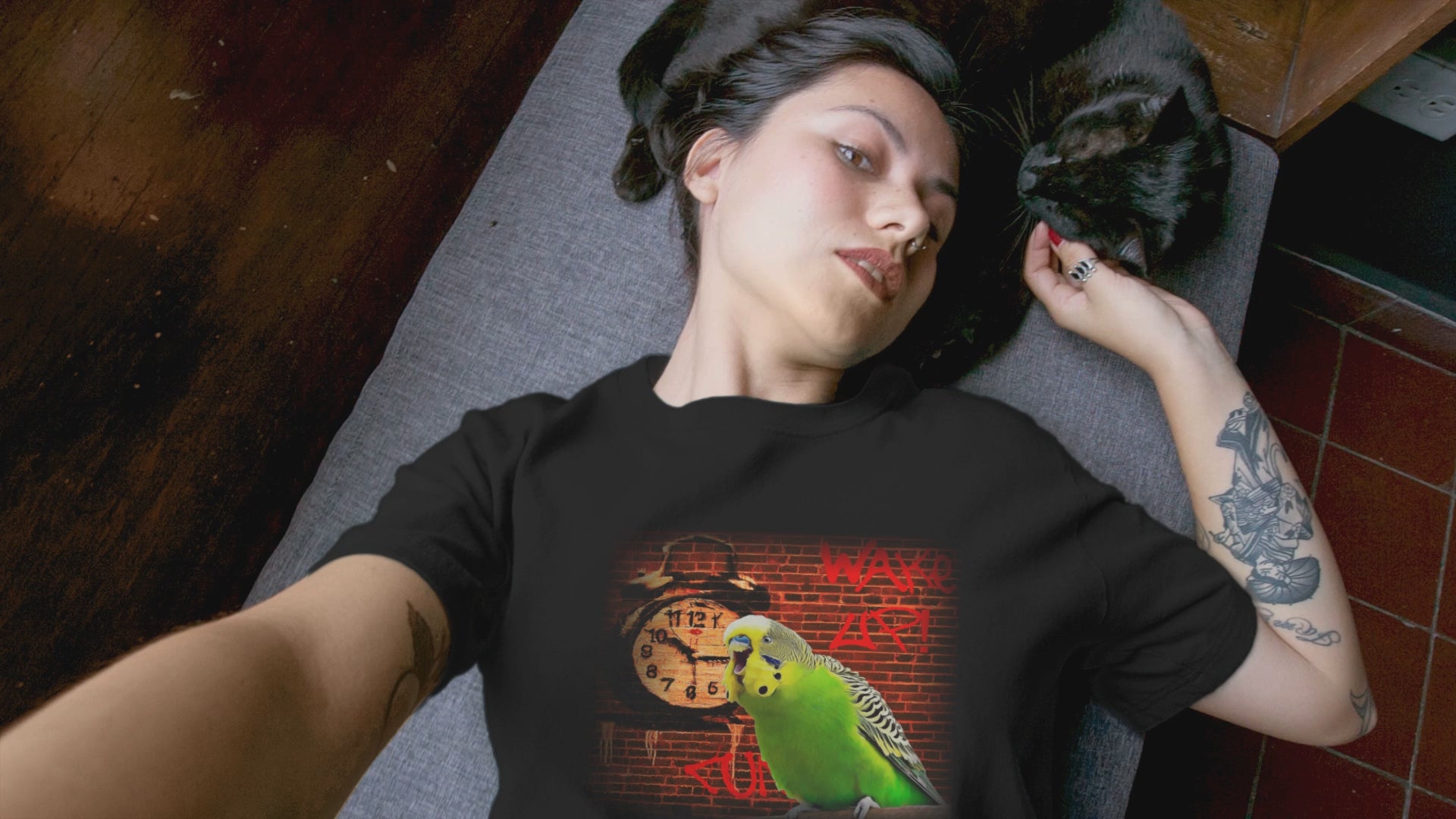 Budgerigar and Alarm Clock T-Shirt
