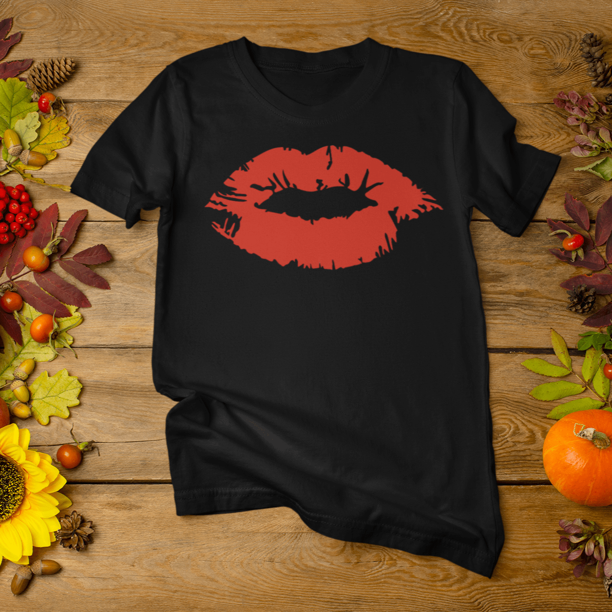 Red Lipstick Kiss Tee