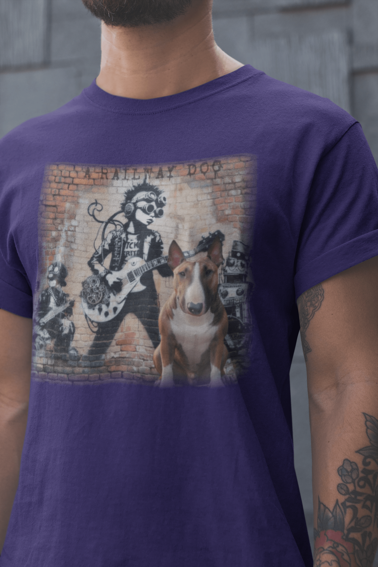 Bark ‘n’ Gears: Steampunk Bull Terrier Rock Band Tee - That Should Be on a T-Shirt
