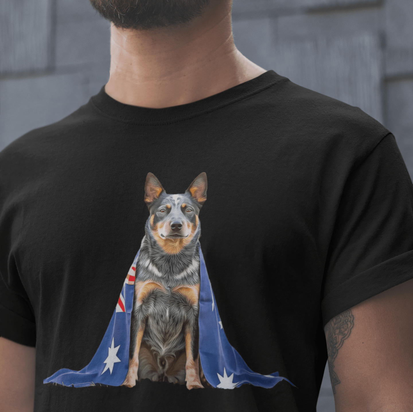 Aussie Heeler T-Shirt featuring a graphic design for Australian Cattle Dog owners.