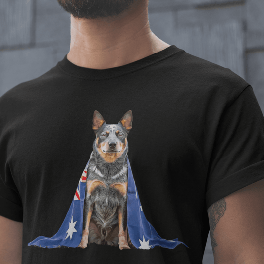 Aussie Heeler T-Shirt featuring a graphic design for Australian Cattle Dog owners.