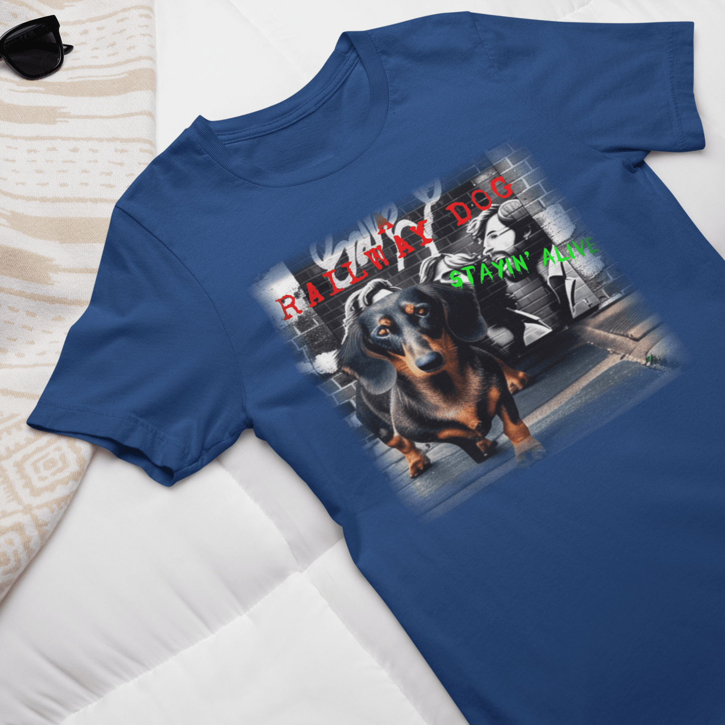 Graphic T-shirt featuring a Dachshund dog, with a charming and whimsical design capturing the breed's distinctive appearance and playful personality