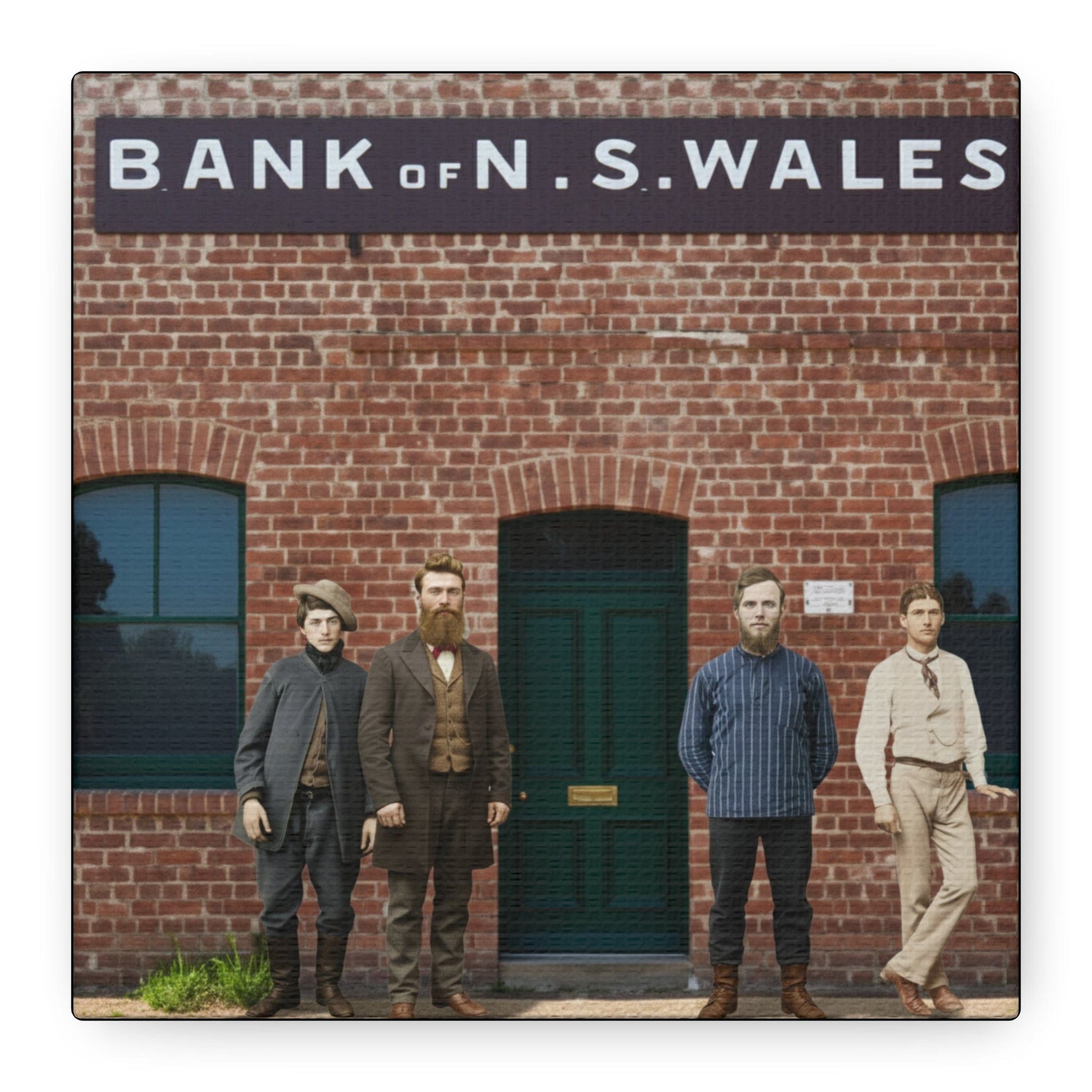 The Kelly Gang at Jerilderie: 1879 Bank Robbery – Historical Australian Bushranger Canvas Wall Art - That Should Be on a T-Shirt