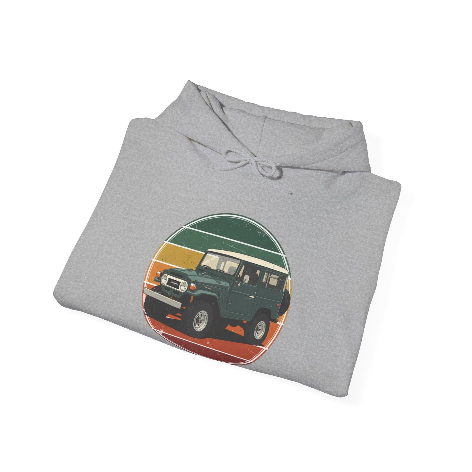 Classic Off-Road Hoodie – Vintage 4x4 Sunset Graphic with 'LOADED' Sleeve Text - That Should Be on a T-Shirt