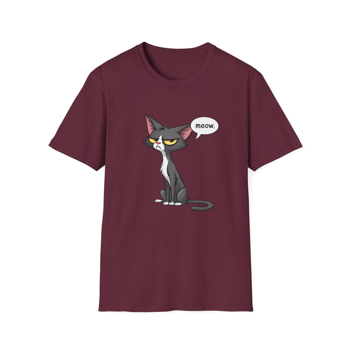 Grumpy Cat "Meow" Graphic T-Shirt - Sassy Cat Tee - That Should Be on a T-Shirt