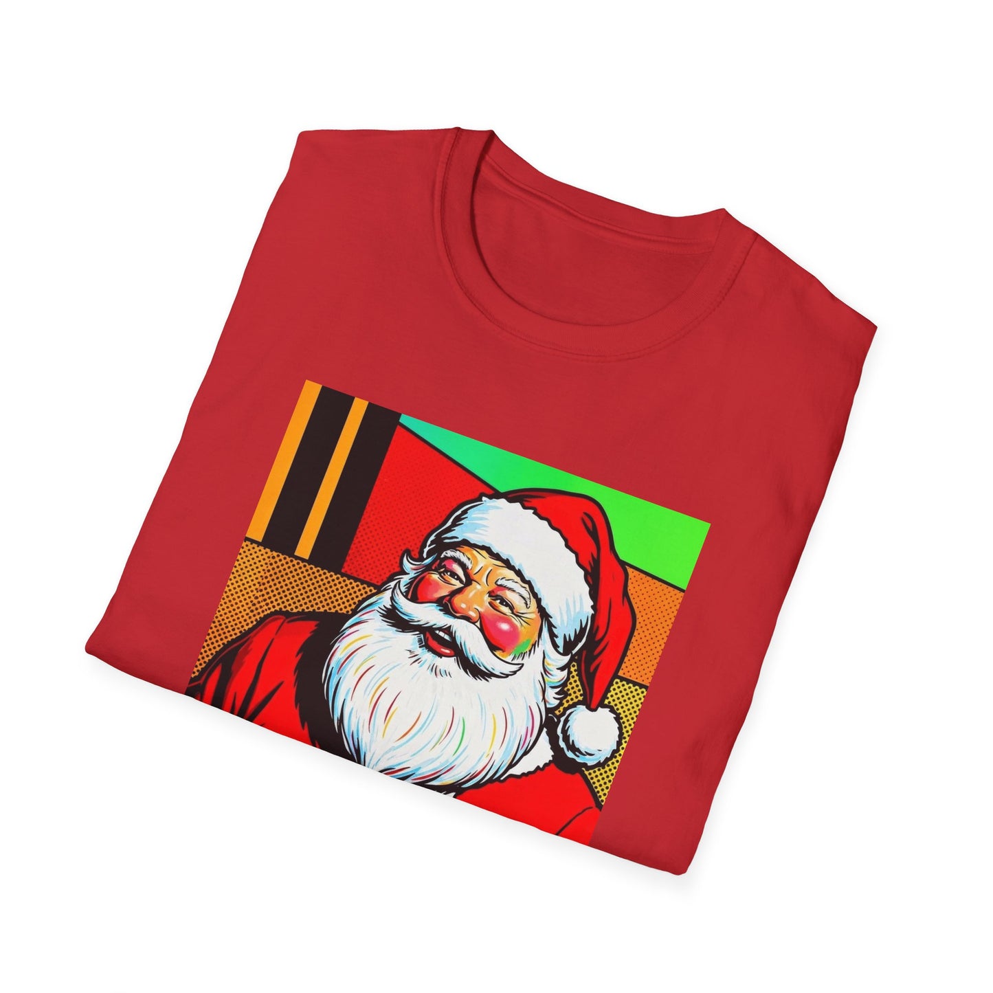 Pop Art Santa T-Shirt | Modern Retro Christmas Graphic Tee