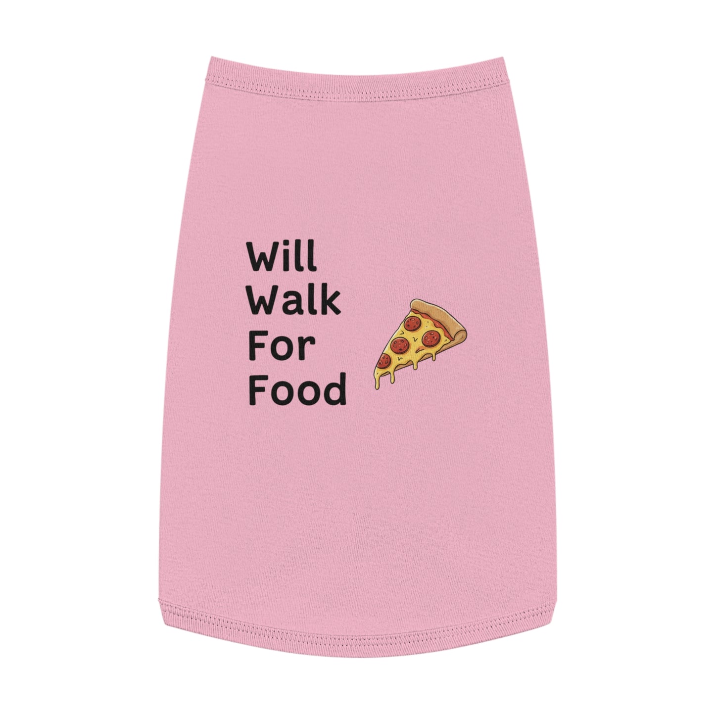 Funny Dog Vest "Will Walk For Food" - Pink Slogan Harness for Walks & Photos