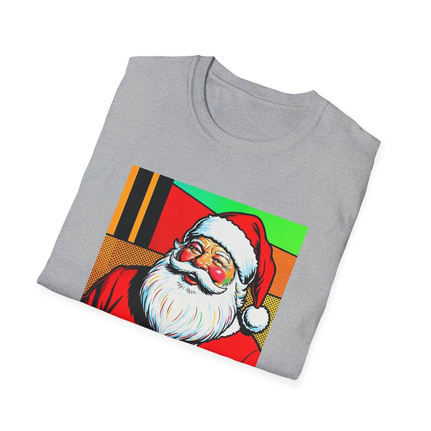 Pop Art Santa T-Shirt | Modern Retro Christmas Graphic Tee