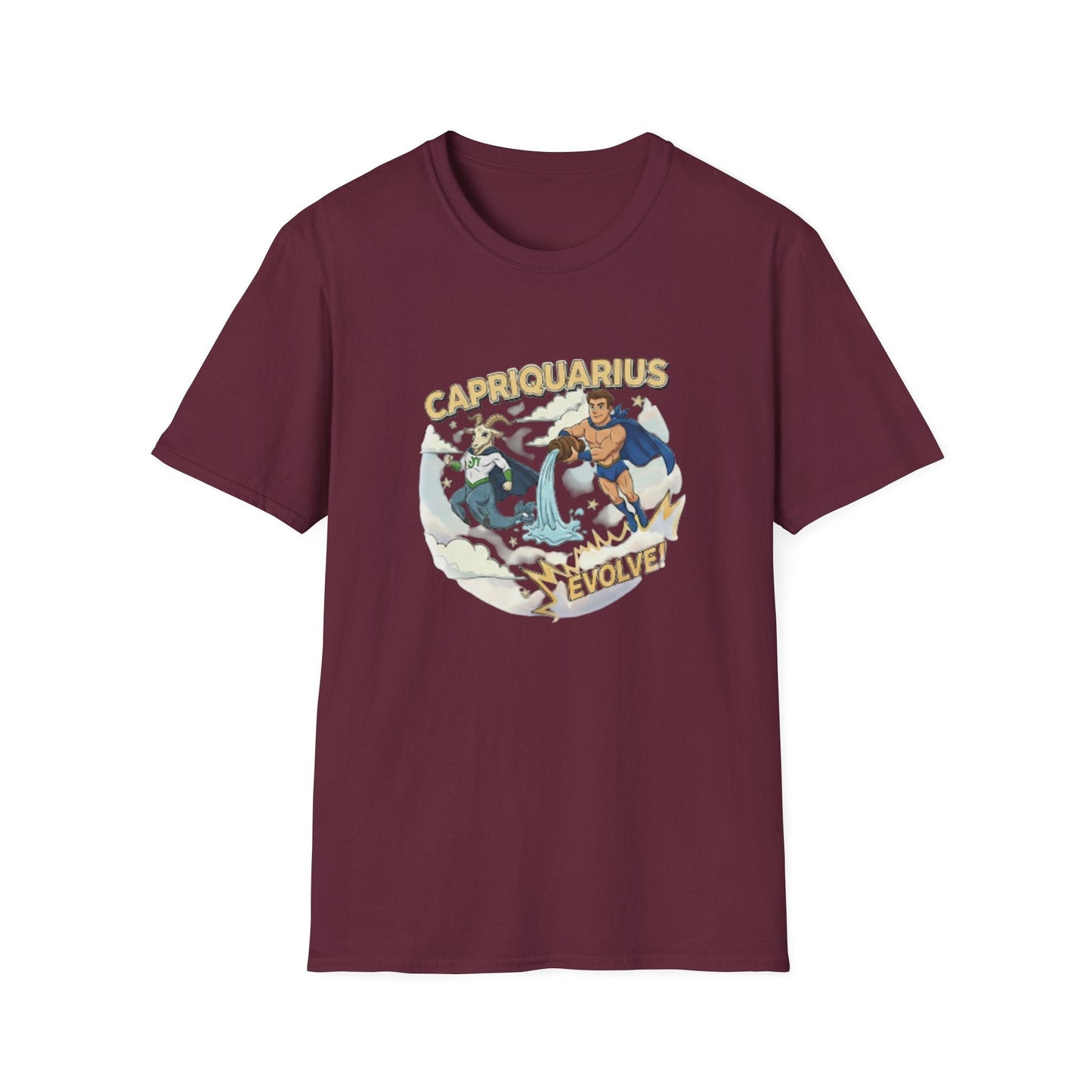 Capriquarius Evolve! Superhero Zodiac Cusp Graphic Tee - That Should Be on a T-Shirt
