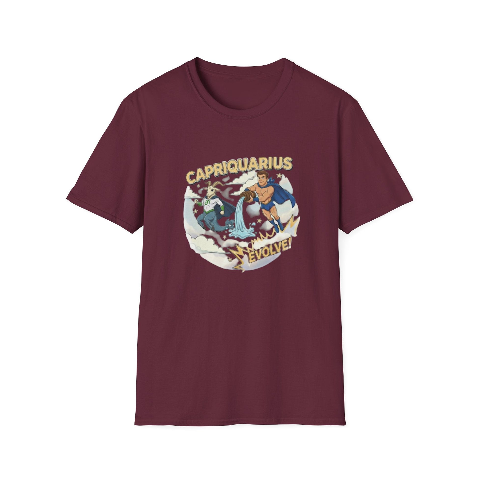 Capriquarius Evolve! Superhero Zodiac Cusp Graphic Tee - That Should Be on a T-Shirt