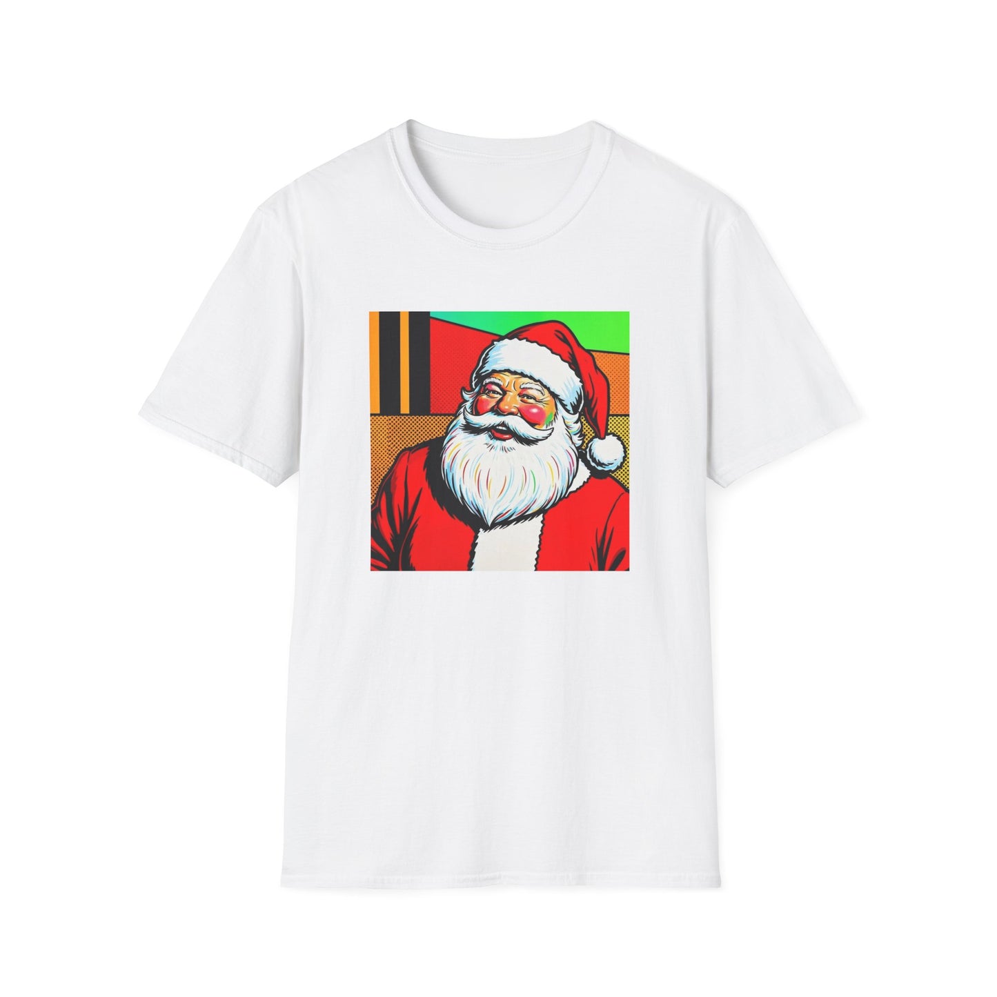 Pop Art Santa T-Shirt | Modern Retro Christmas Graphic Tee