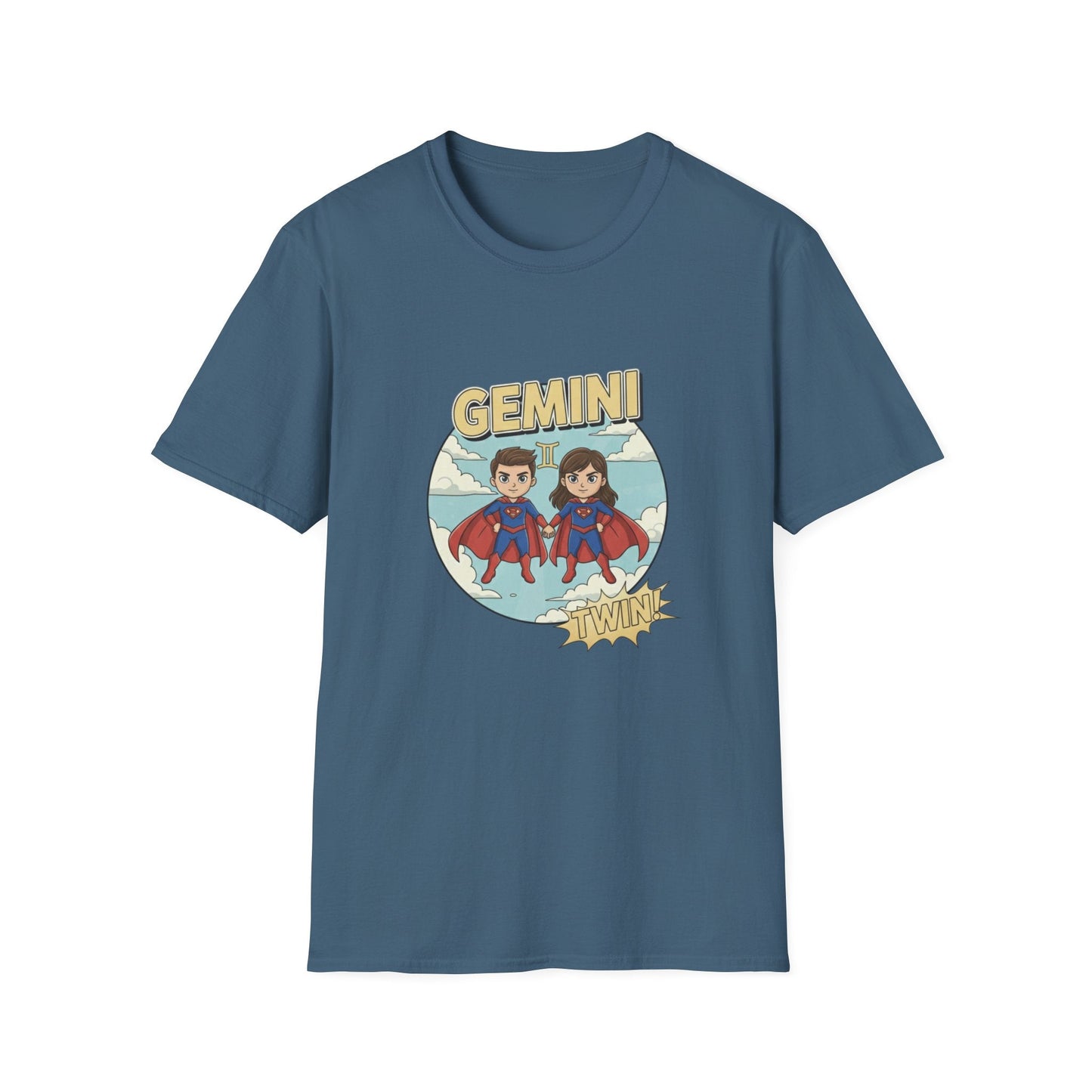 Gemini Zodiac T-Shirt — Cute Twin Superhero Horoscope Tee - That Should Be on a T-Shirt