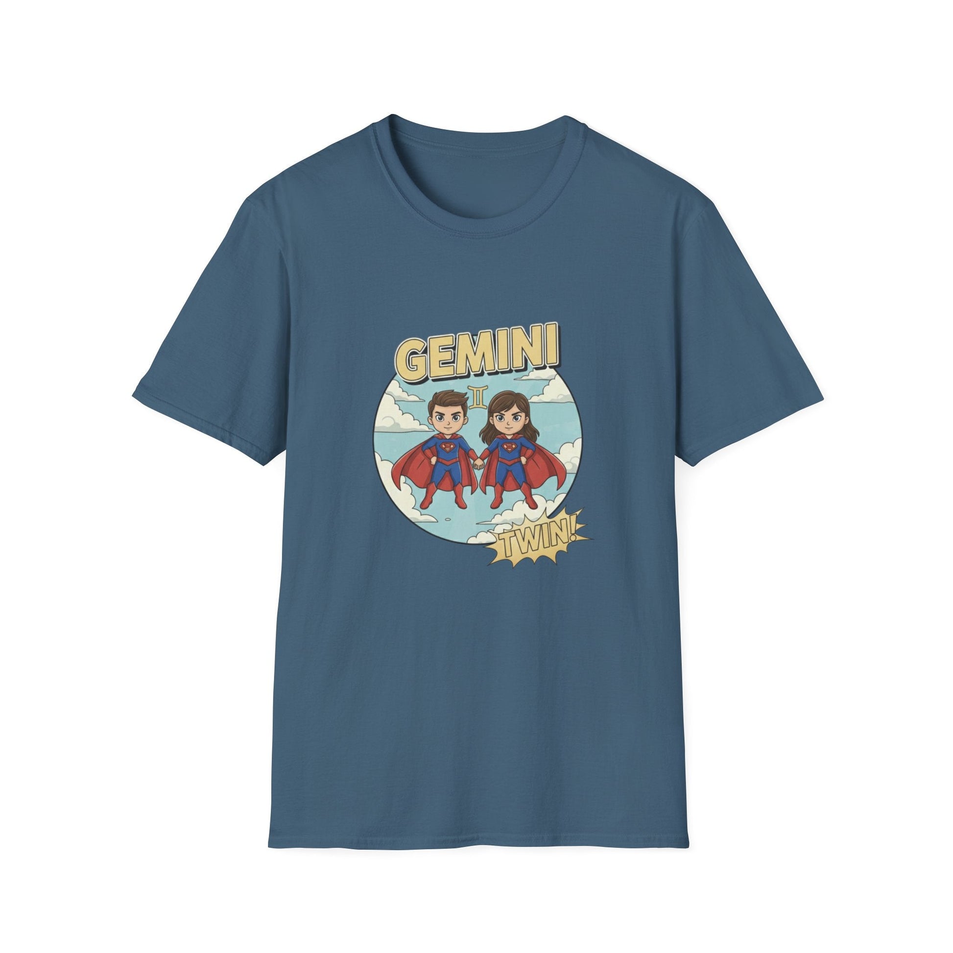 Gemini Zodiac T-Shirt — Cute Twin Superhero Horoscope Tee - That Should Be on a T-Shirt