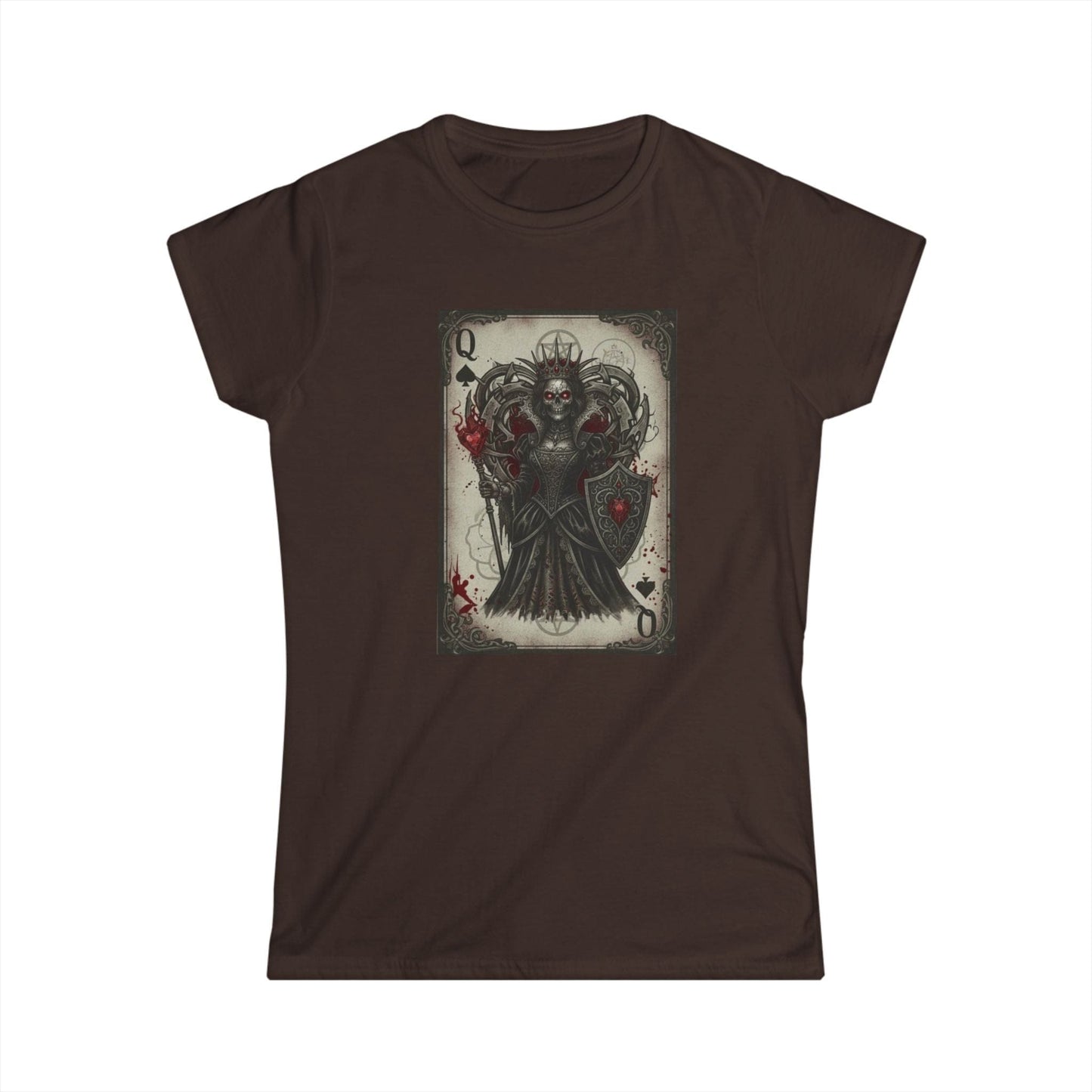 Queen of Hearts Gothic T-Shirt - Dark Aesthetic Playing Card Tee - Modern Goth Apparel