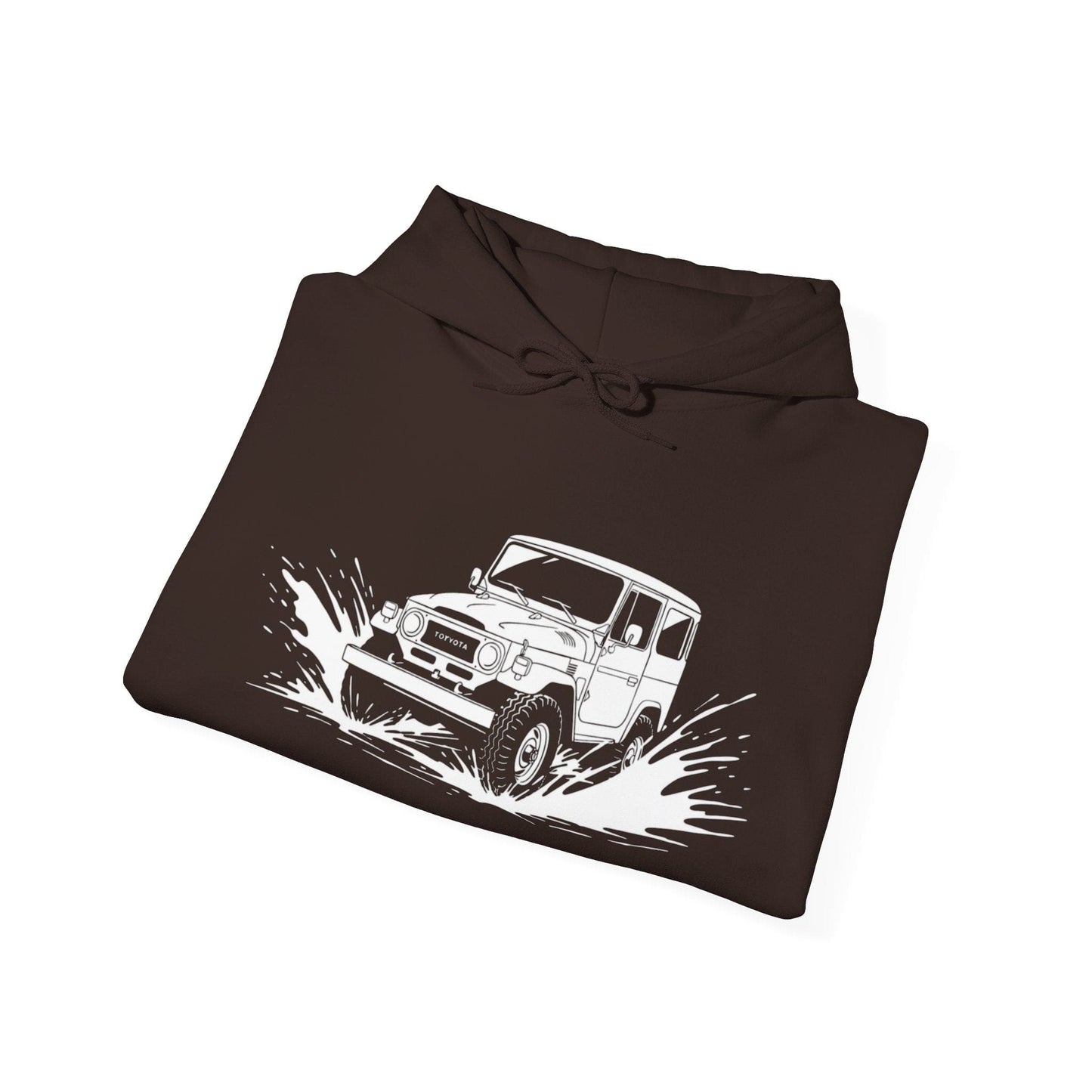 Classic 4x4 Off-Road Adventure Pullover Hoodie | Vintage Landcruiser & Sleeve Print - That Should Be on a T-Shirt