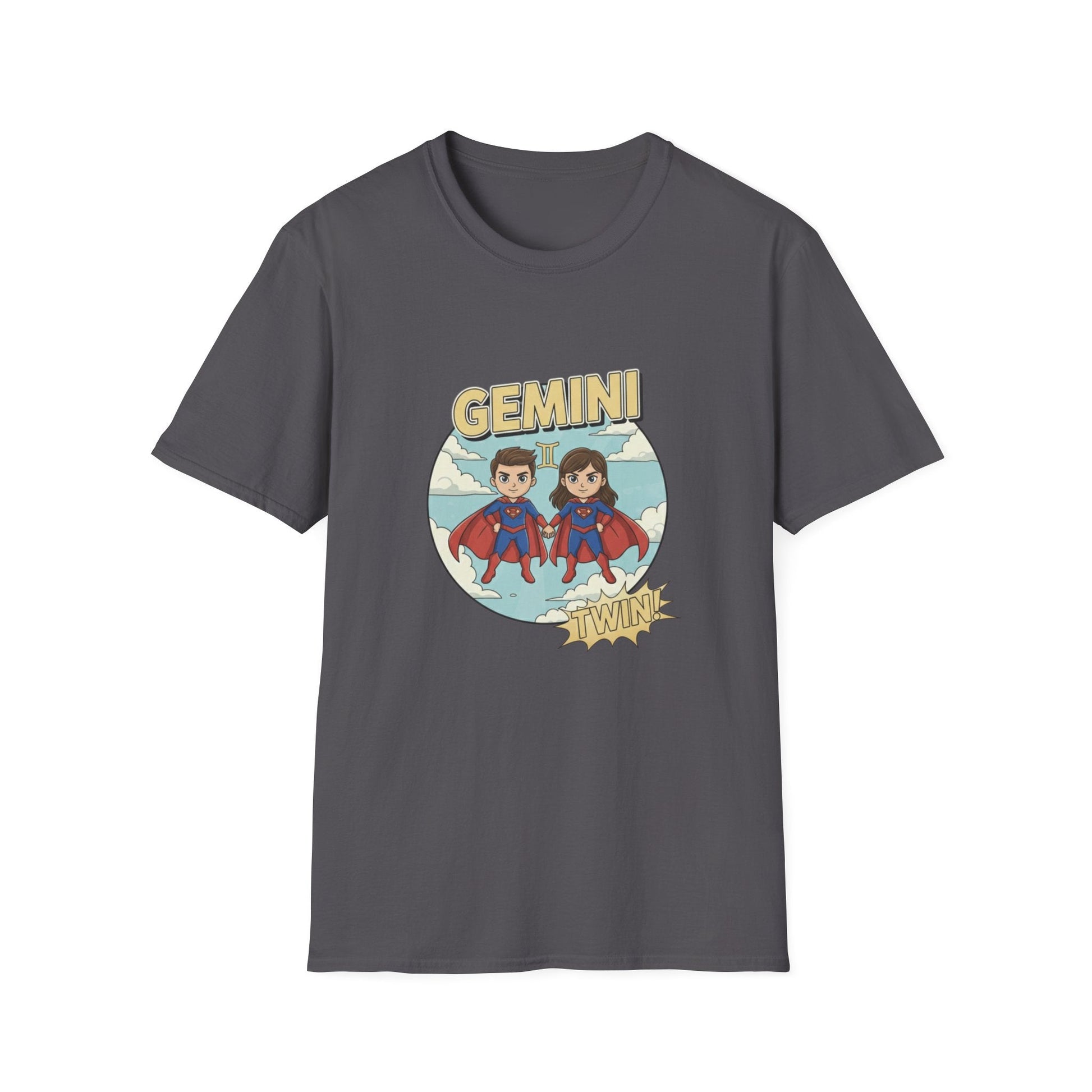 Gemini Zodiac T-Shirt — Cute Twin Superhero Horoscope Tee - That Should Be on a T-Shirt