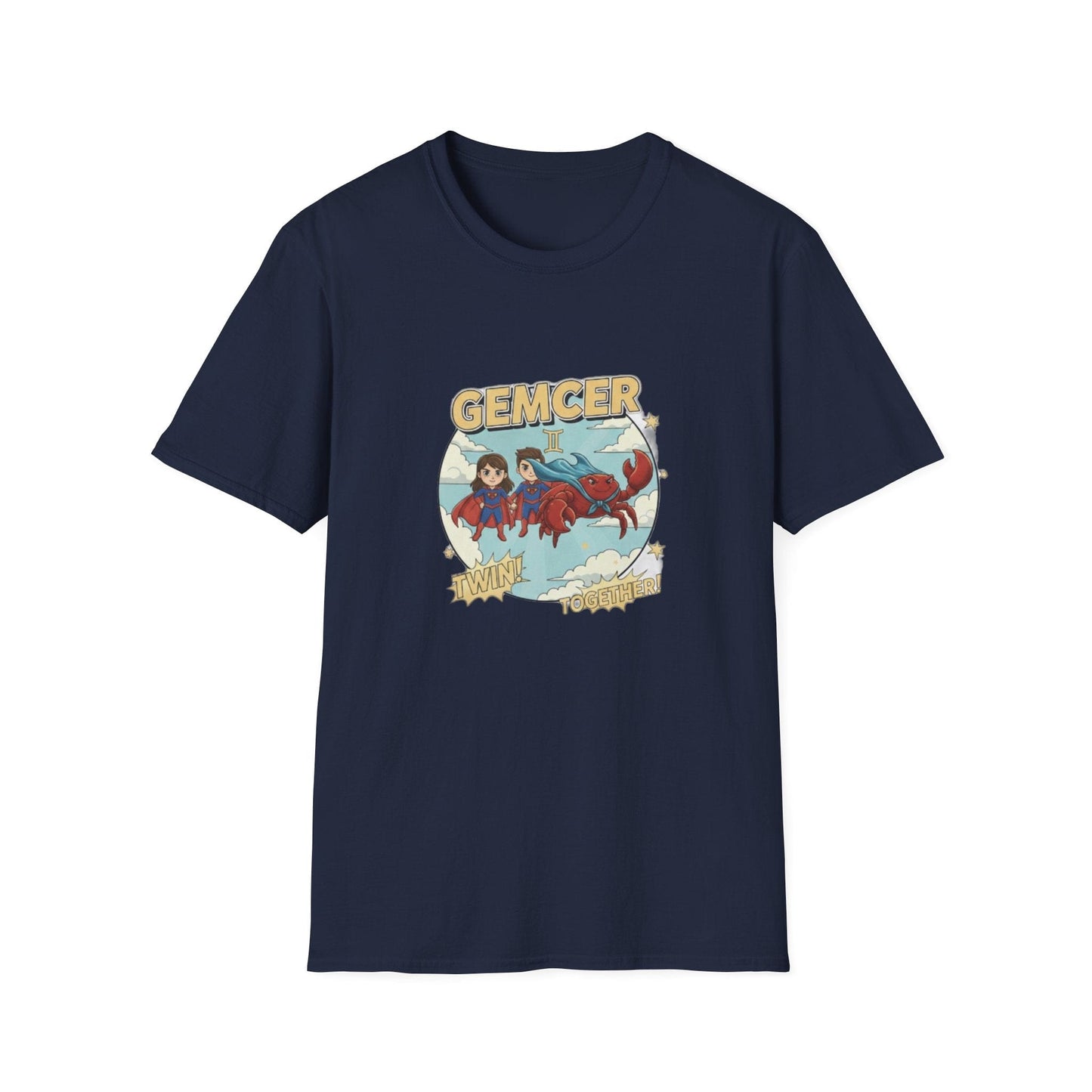 Gemcer "Twin Together" Gemini-Cancer Cusp Superhero T-Shirt - That Should Be on a T-Shirt