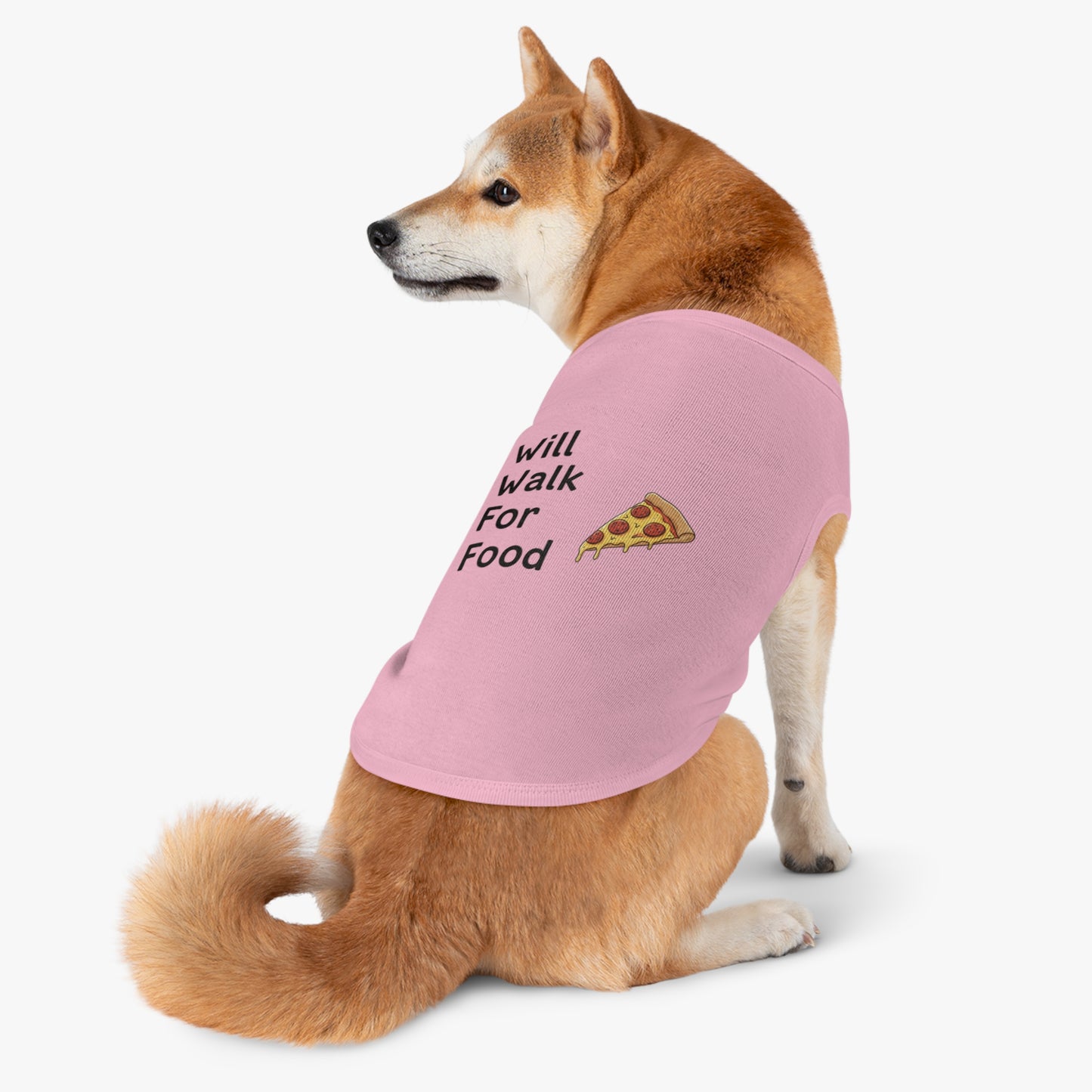 Funny Dog Vest "Will Walk For Food" - Pink Slogan Harness for Walks & Photos