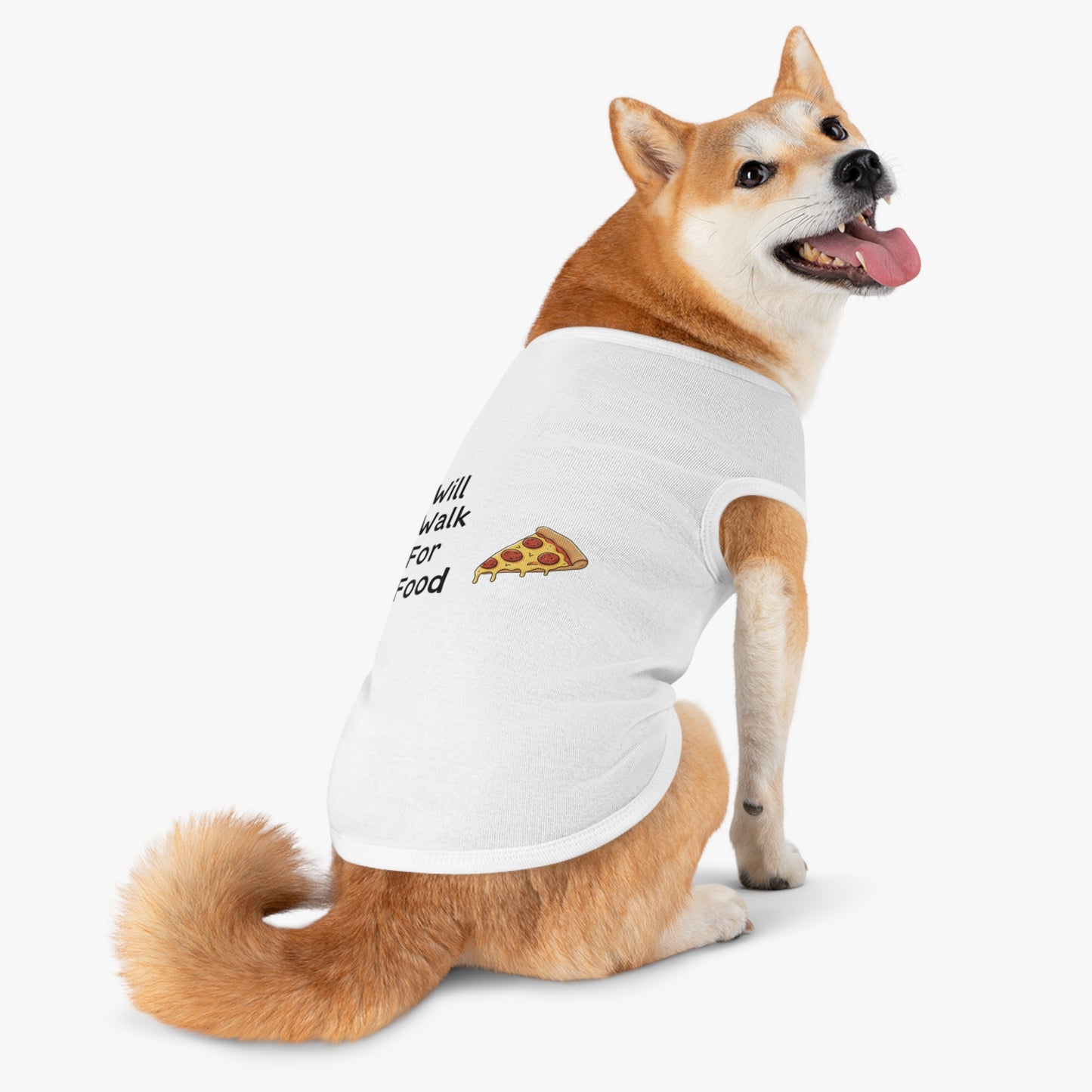 Funny Dog Vest "Will Walk For Food" - Pink Slogan Harness for Walks & Photos