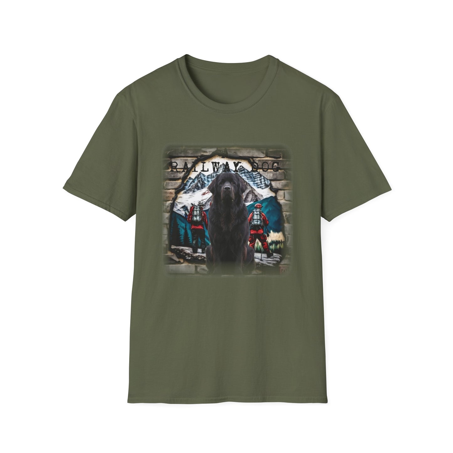 Newfoundland Railway Dog Tshirt | Gentle Giant Train Tee | Newfie Lover Gift