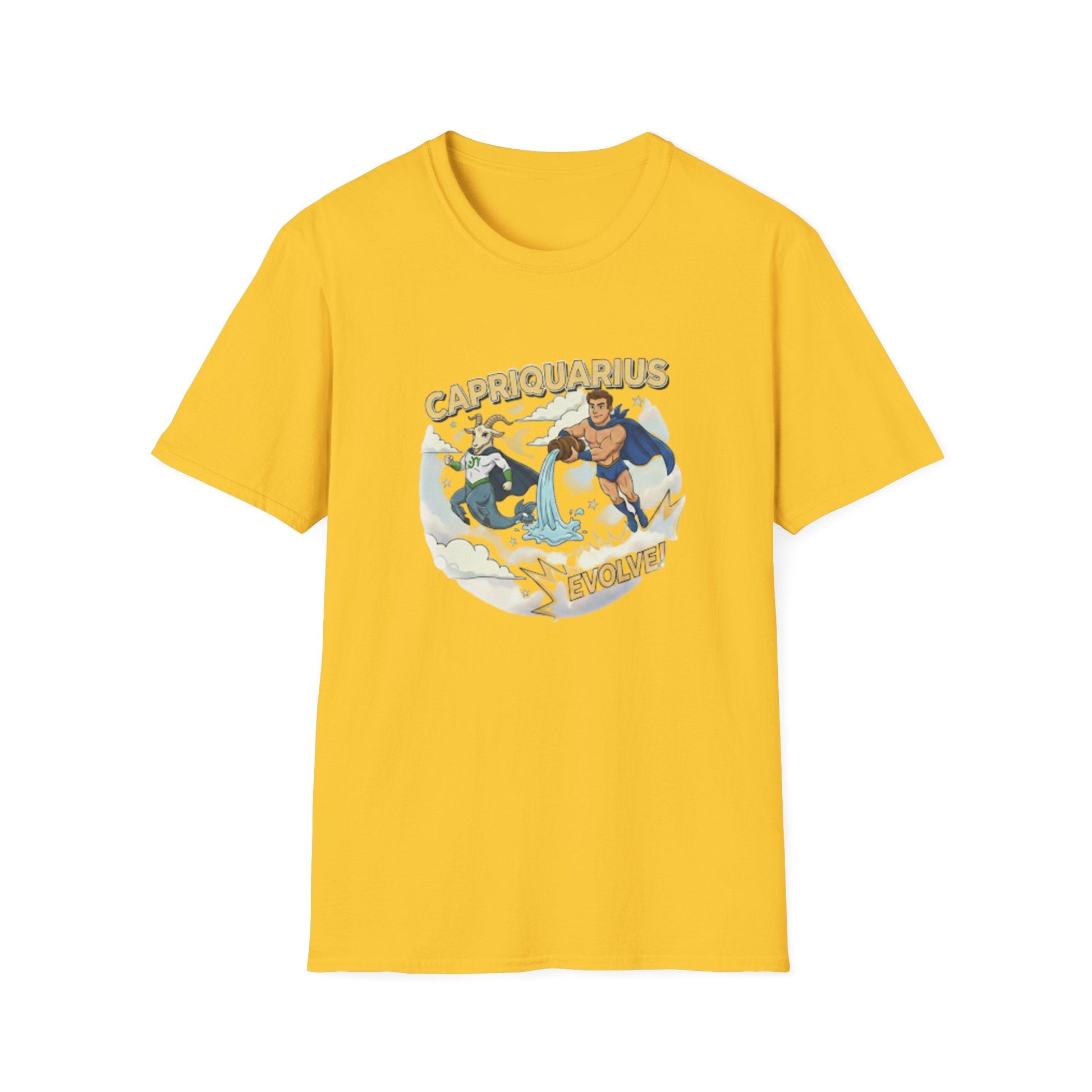 Capriquarius Evolve! Superhero Zodiac Cusp Graphic Tee - That Should Be on a T-Shirt