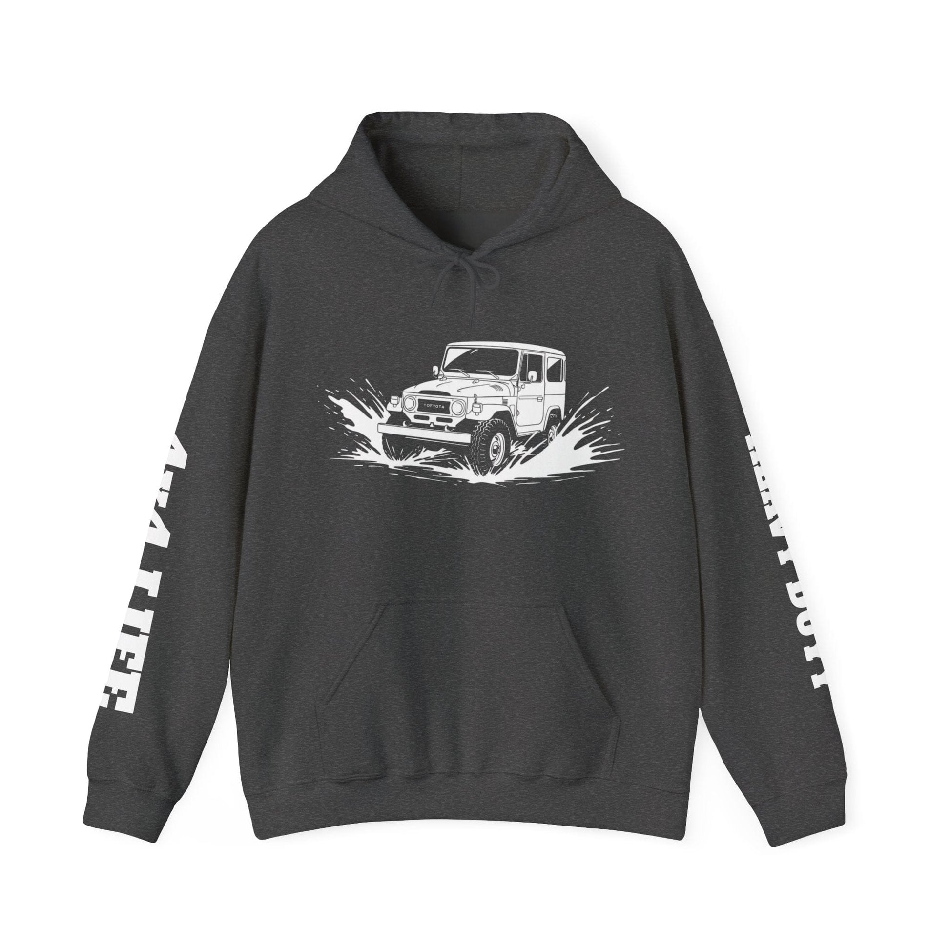 Classic 4x4 Off-Road Adventure Pullover Hoodie | Vintage Landcruiser & Sleeve Print - That Should Be on a T-Shirt