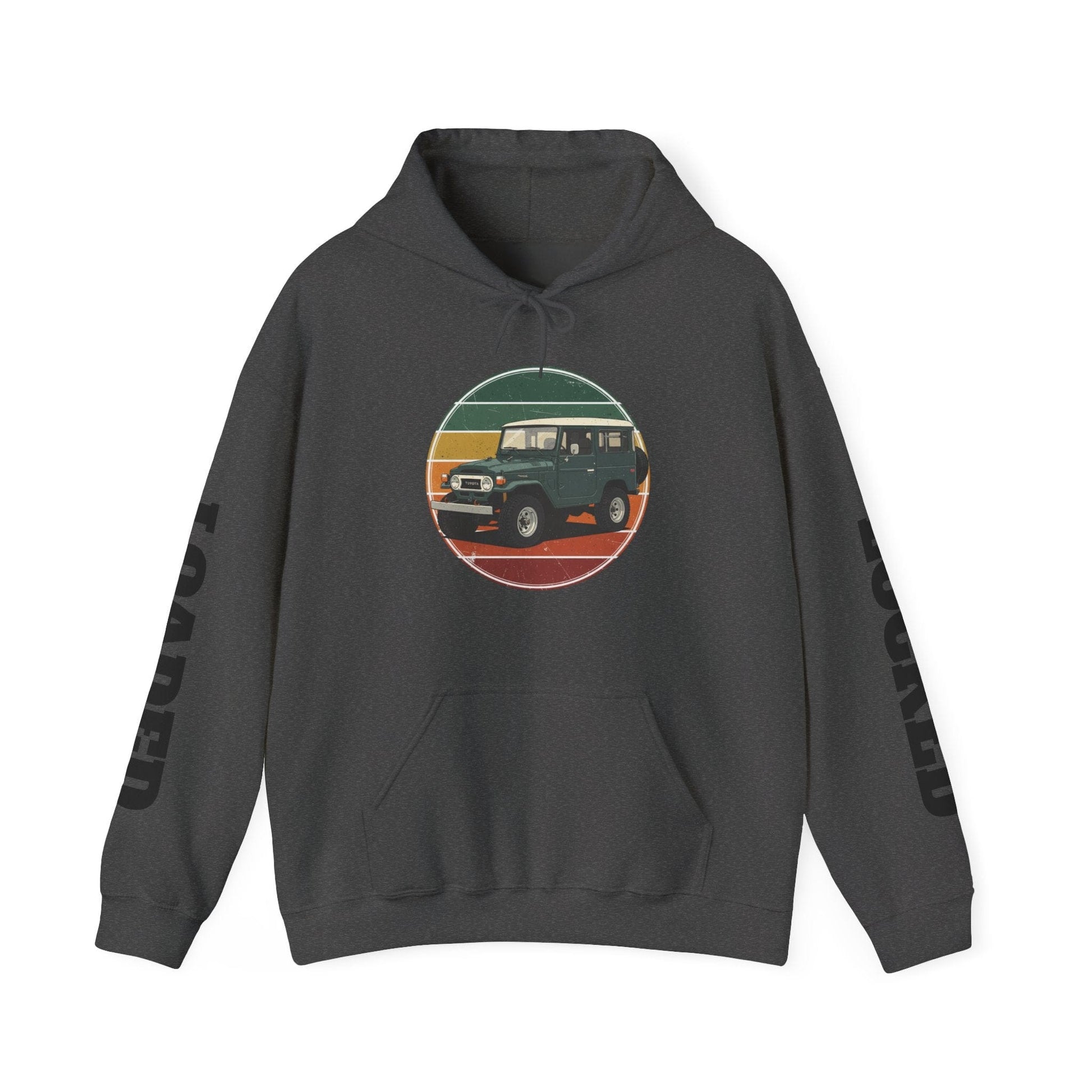 Classic Off-Road Hoodie – Vintage 4x4 Sunset Graphic with 'LOADED' Sleeve Text - That Should Be on a T-Shirt