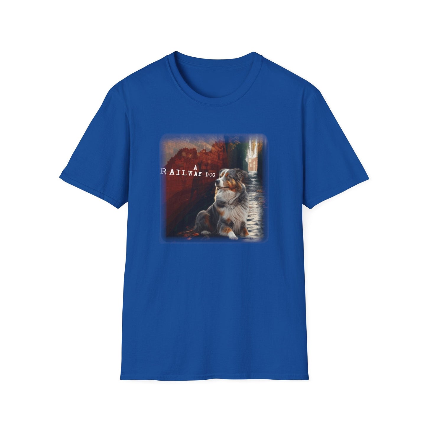 A Railway Dog Premium Graphic T-Shirt - Australian Shepherd Art Tee - That Should Be on a T-Shirt