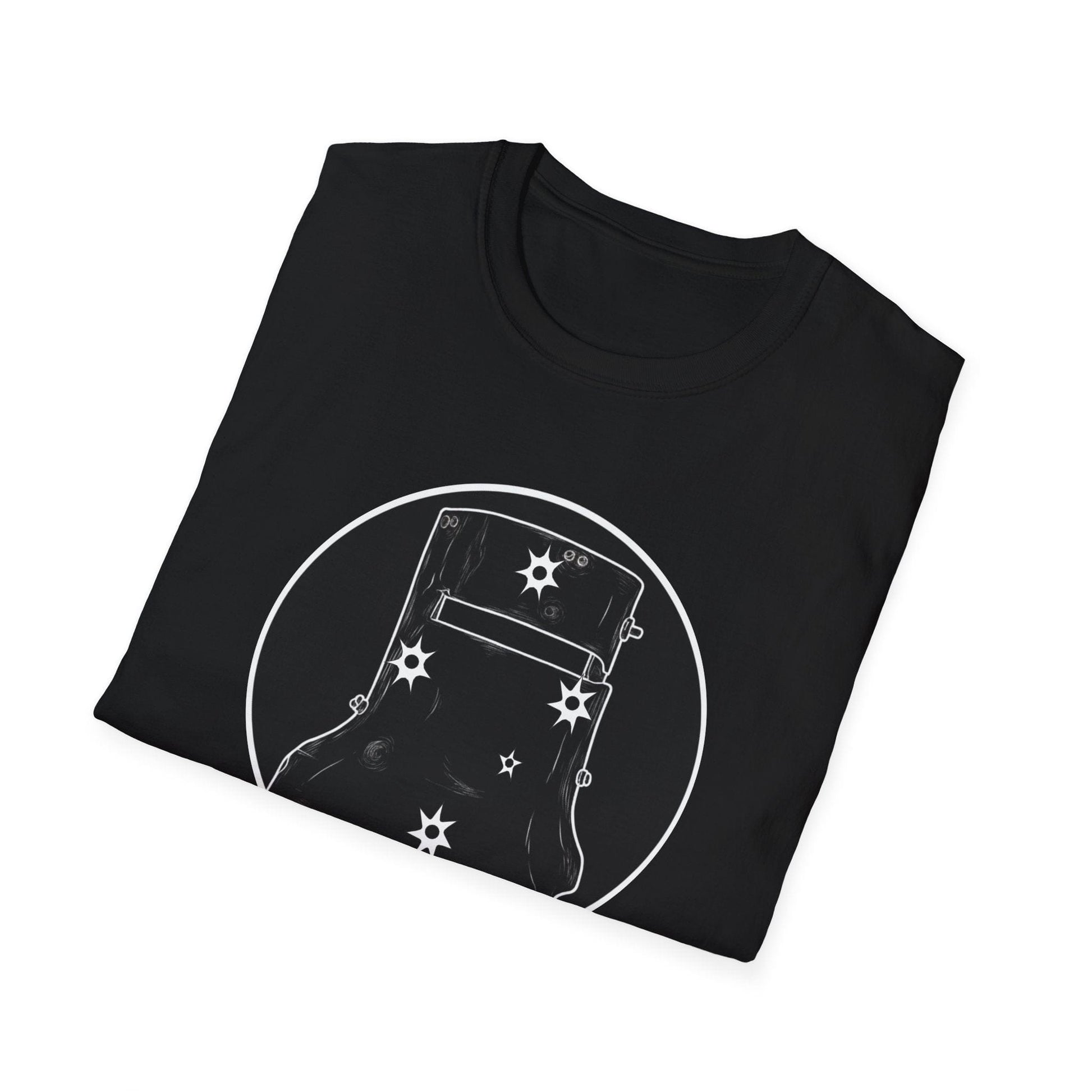 Ned Kelly Outlaw Helmet Graphic T-Shirt - Premium Black Cotton Streetwear - That Should Be on a T-Shirt