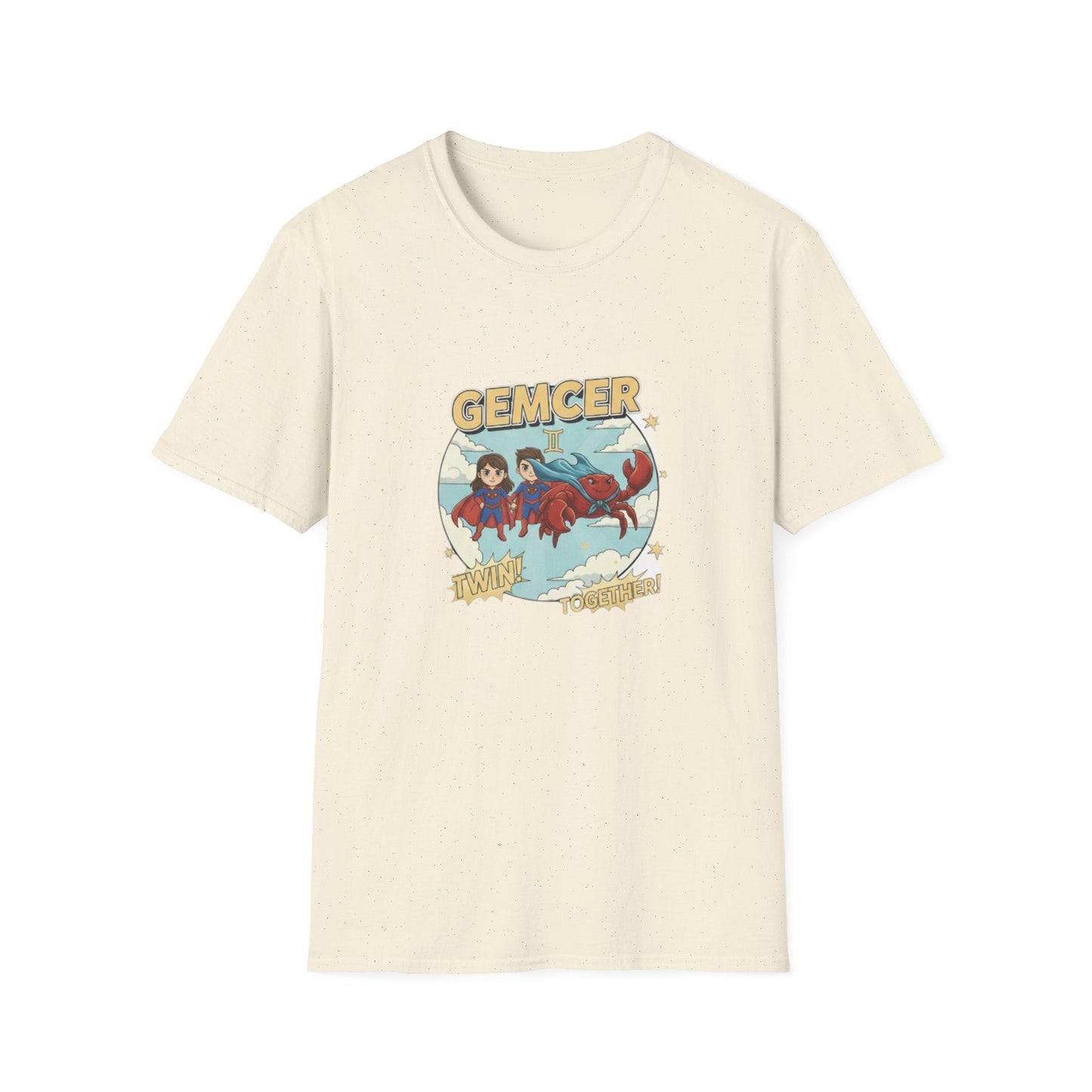 Gemcer "Twin Together" Gemini-Cancer Cusp Superhero T-Shirt - That Should Be on a T-Shirt