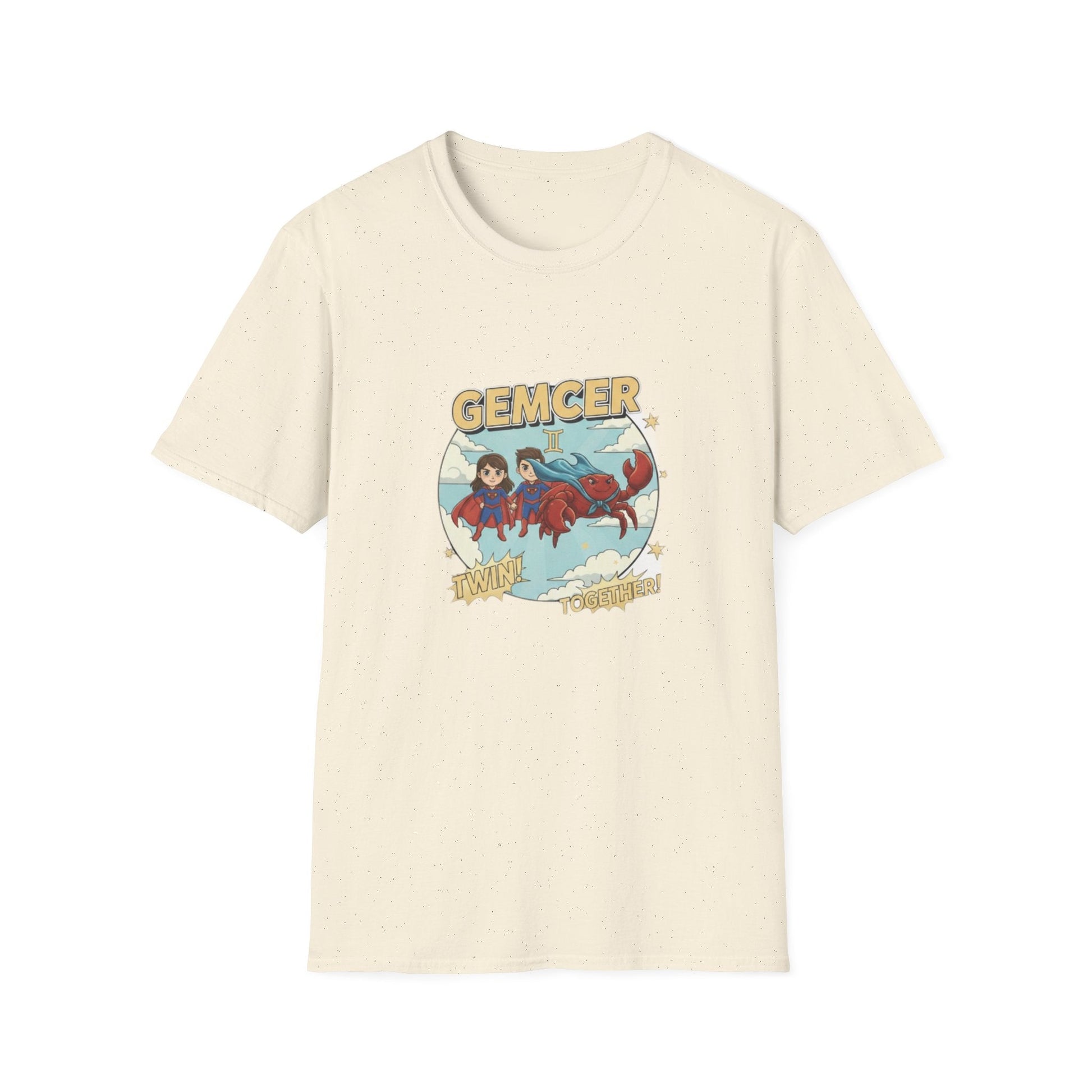 Gemcer "Twin Together" Gemini-Cancer Cusp Superhero T-Shirt - That Should Be on a T-Shirt