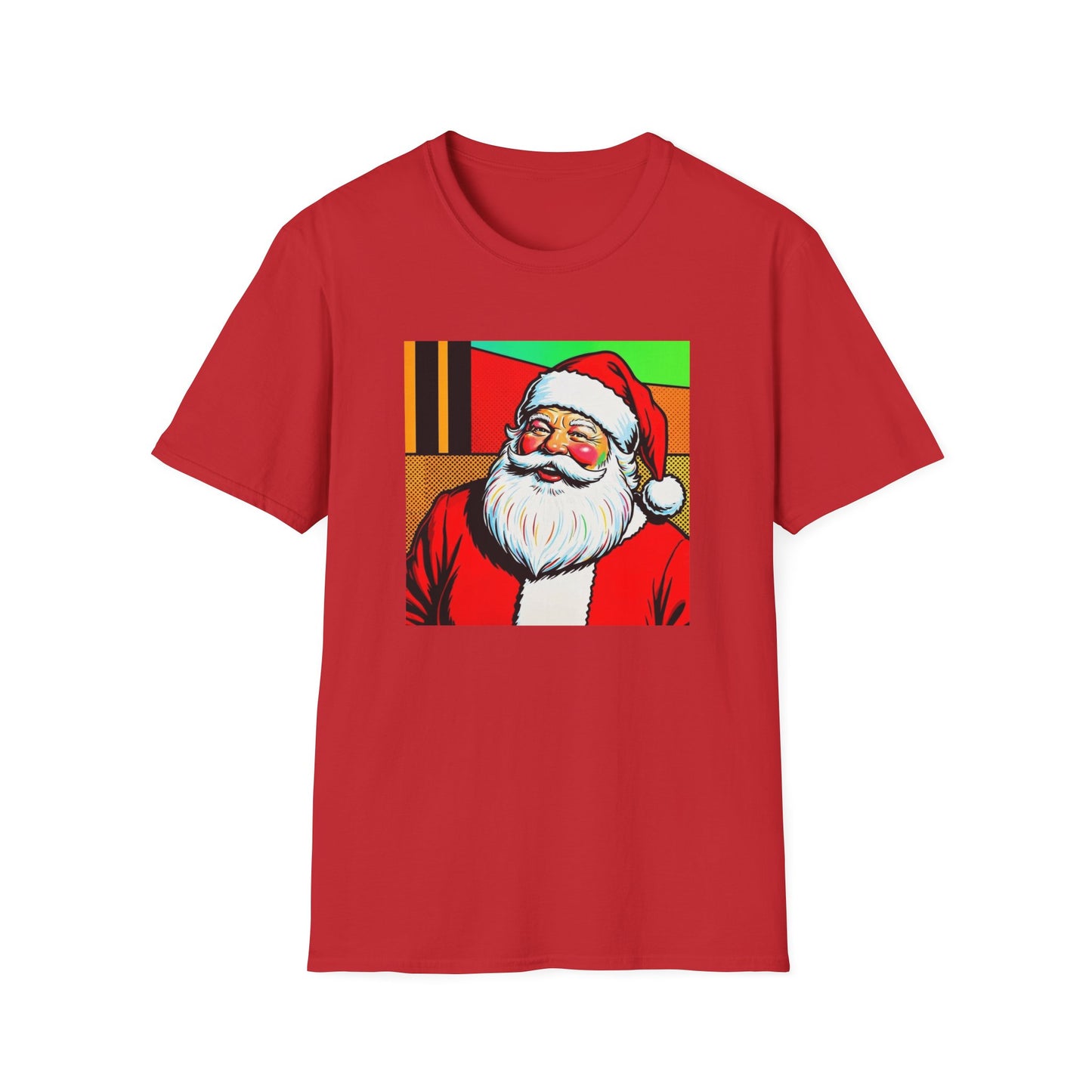 Pop Art Santa T-Shirt | Modern Retro Christmas Graphic Tee