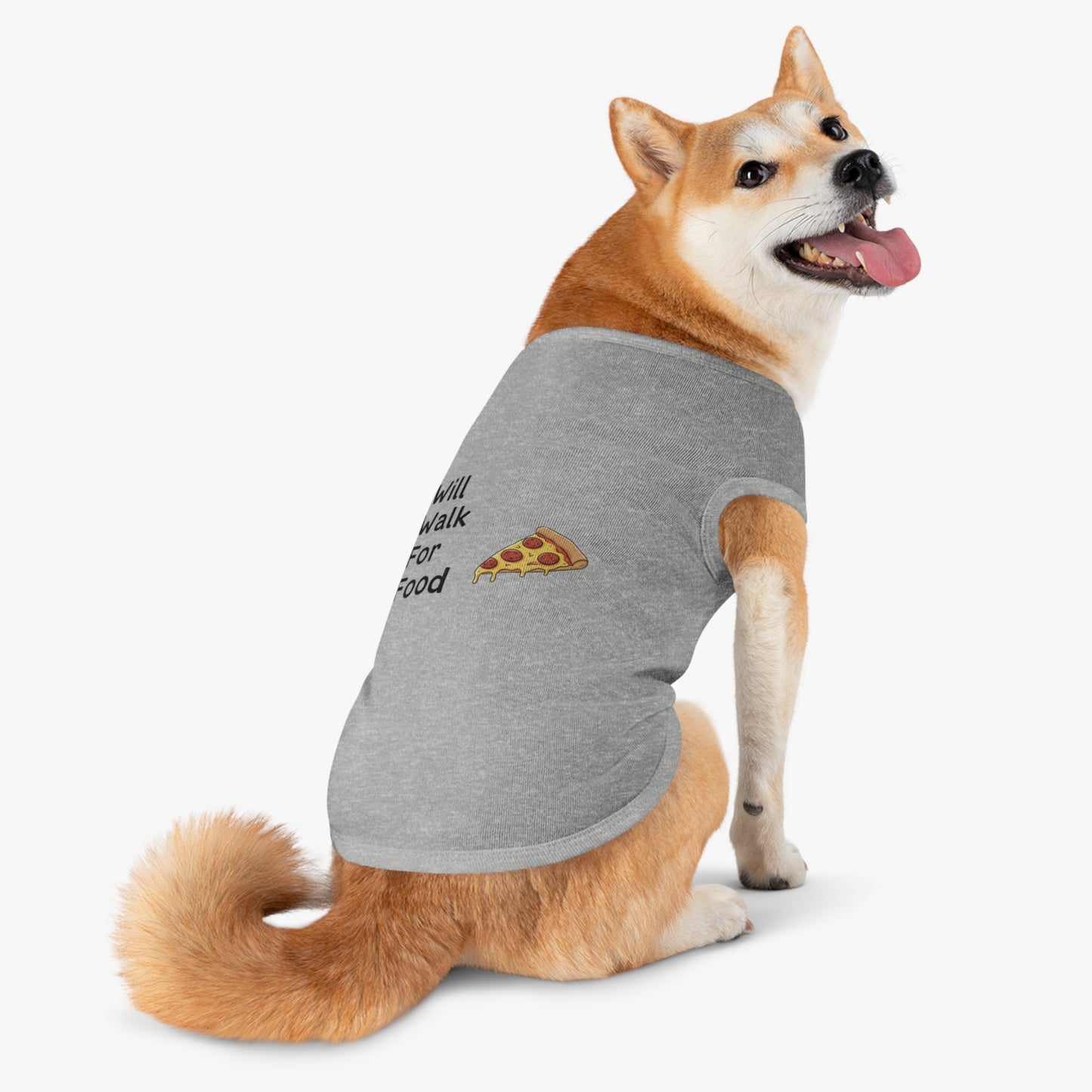 Funny Dog Vest "Will Walk For Food" - Pink Slogan Harness for Walks & Photos