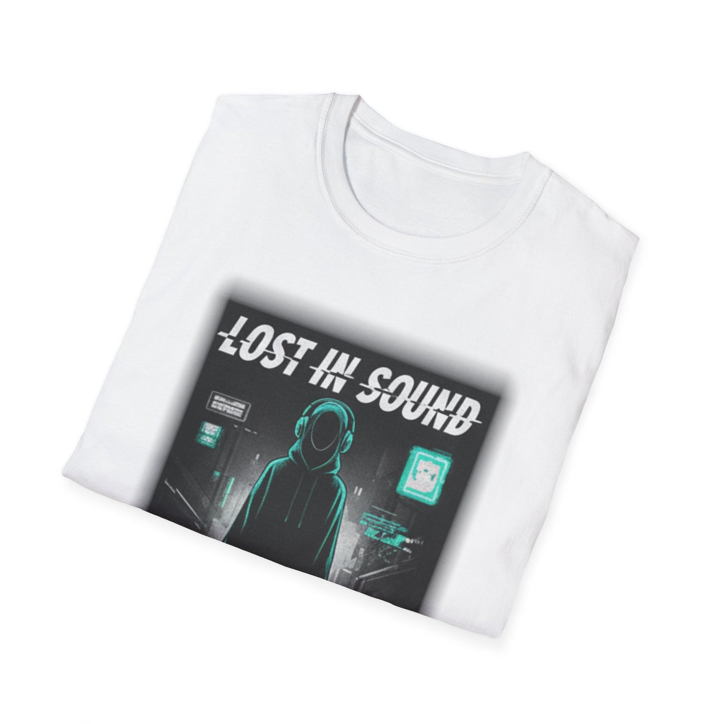 Lost in Sound Graphic Tee — Neon Cyberpunk Music Shirt - That Should Be on a T-Shirt